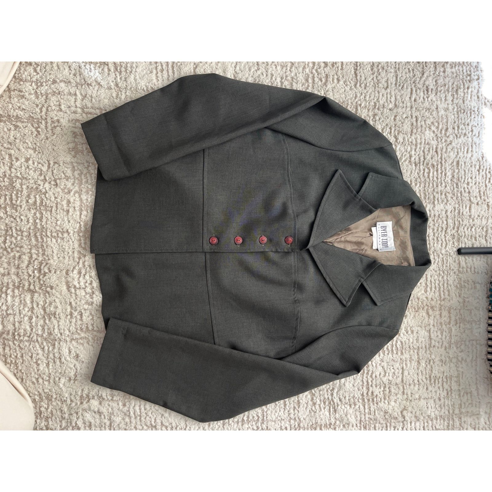 Vintage Vintage Byer Too! California Olive Two-Piece Skirt Suit Size 28" / US 6 / IT 42 - 7 Thumbnail