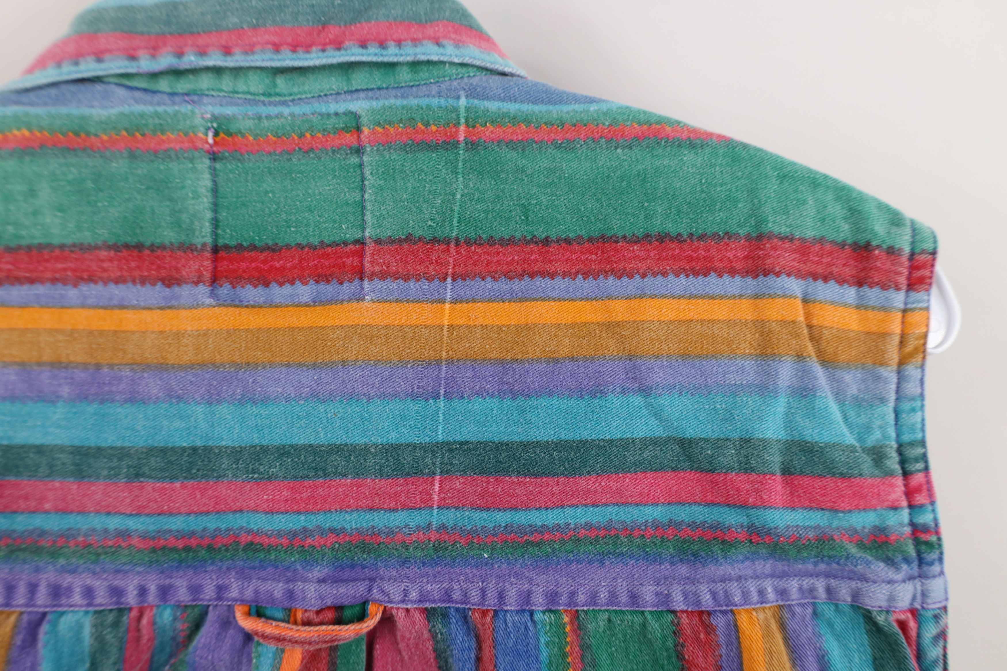 Vintage Vintage 90s Streetwear Striped Sleeveless Button Shirt Size S / US 4 / IT 40 - 10 Thumbnail