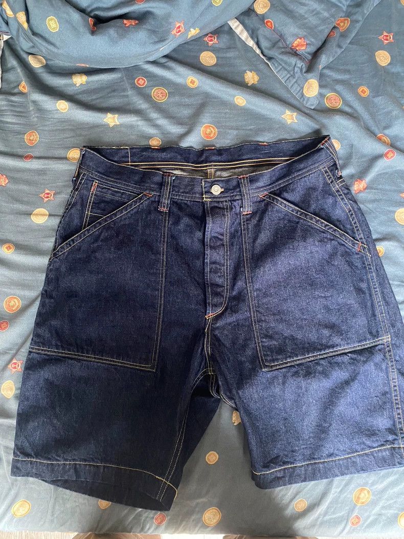 Freewheelers Freewheelers Blue-dyed Paris-buttoned shorts Size US 34 / EU 50 - 1 Thumbnail