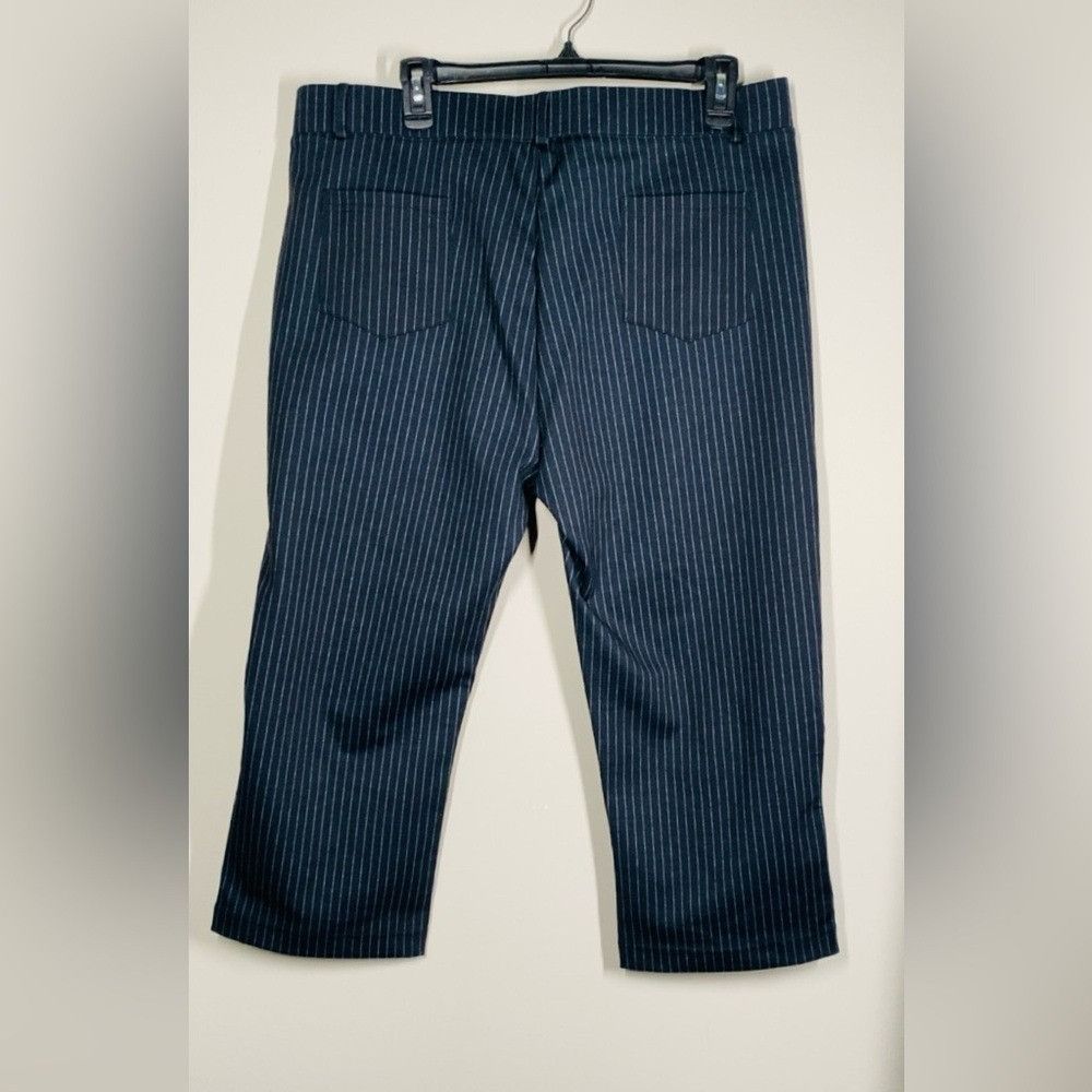 Other Pinstriped Stretch Cropped Dress Pants with Pockets 2xl Size 38" / US 16 / IT 52 - 4 Thumbnail