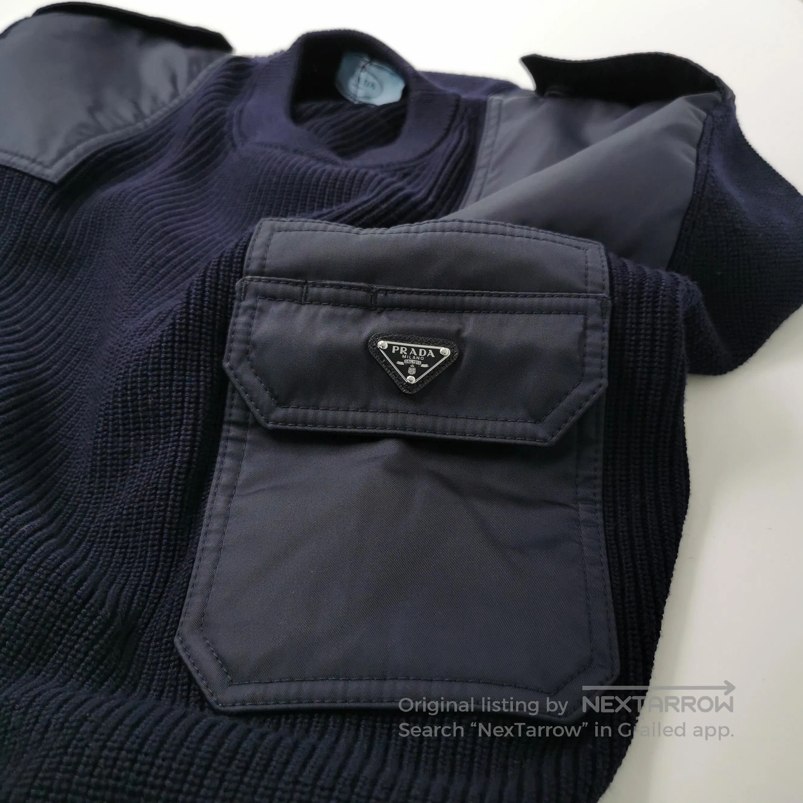 Prada Prada Wool Long Sleeve Dress with Triangle Logo . Size M / US 6-8 / IT 42-44 - 3 Thumbnail