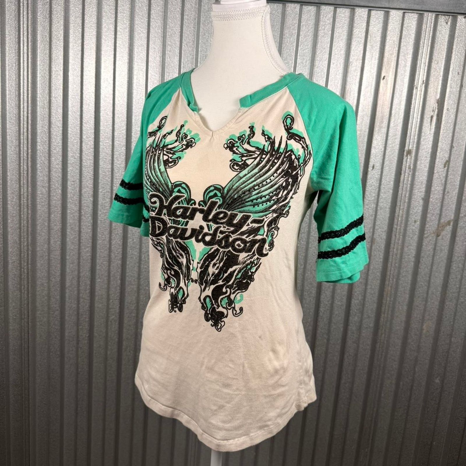 Harley Davidson Insane harley davidson rhinestone wings tee Size M / US 6-8 / IT 42-44 - 2 Thumbnail