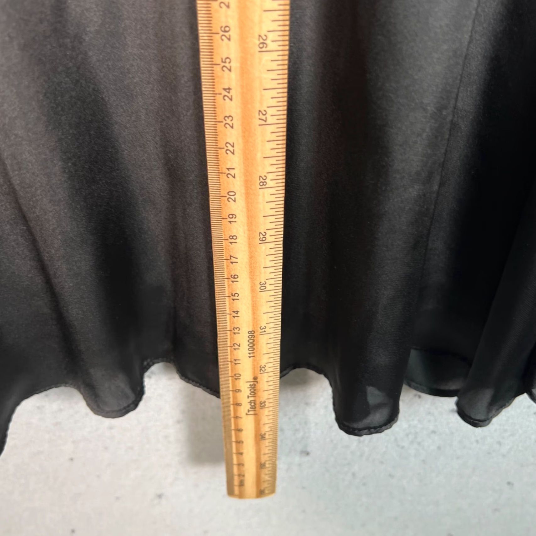 Vintage SOCIALITE Womens Small Black Satin Tie-Front Mini Dress Long-Sleeve Party/Cocktail Dress Size S / US 4 / IT 40 - 7 Thumbnail