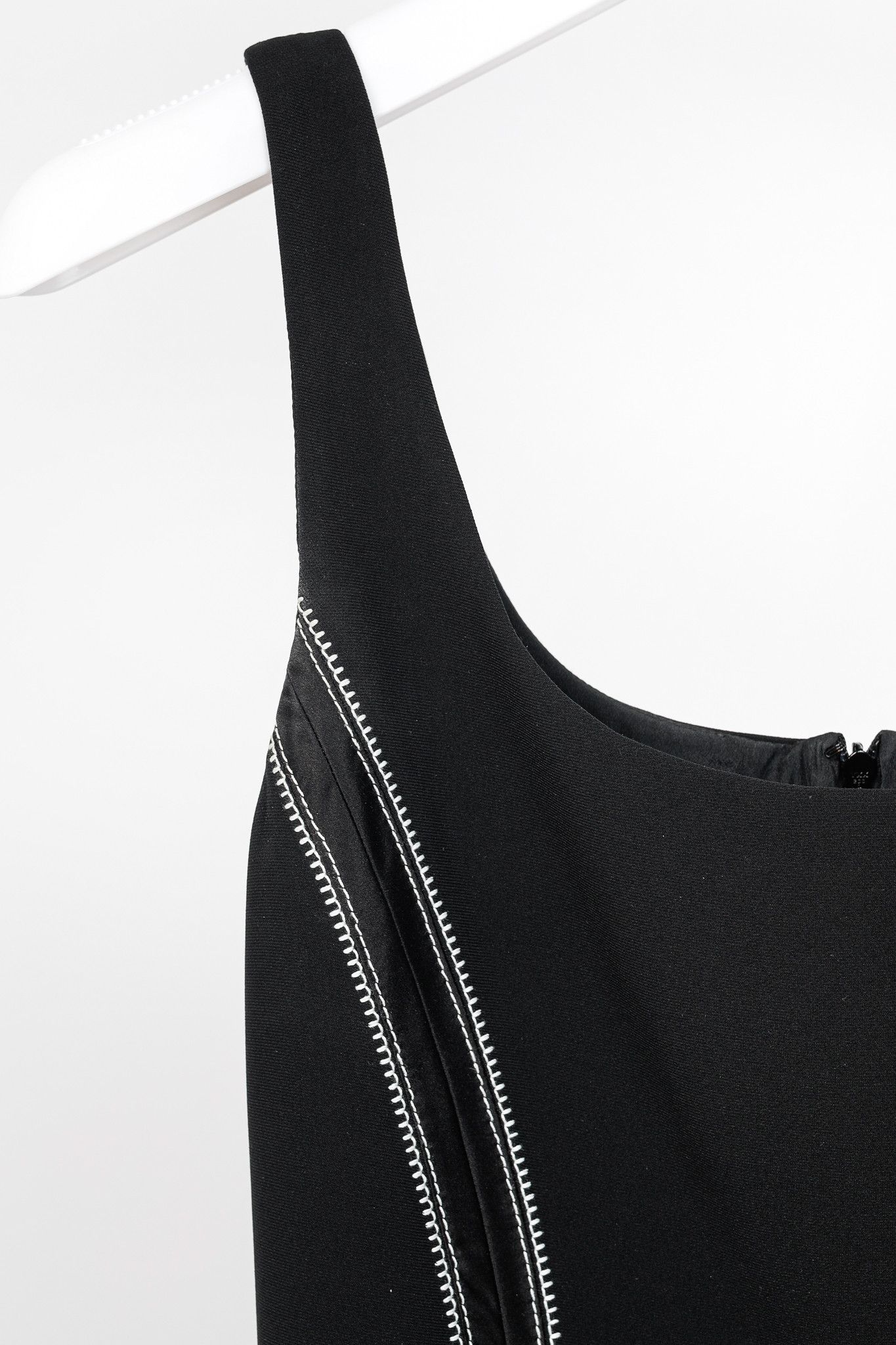 Altuzarra Altuzarra Black Crepe Satin-Trim Fluted-Hem Midi Dress Size S / US 4 / IT 40 - 5 Thumbnail