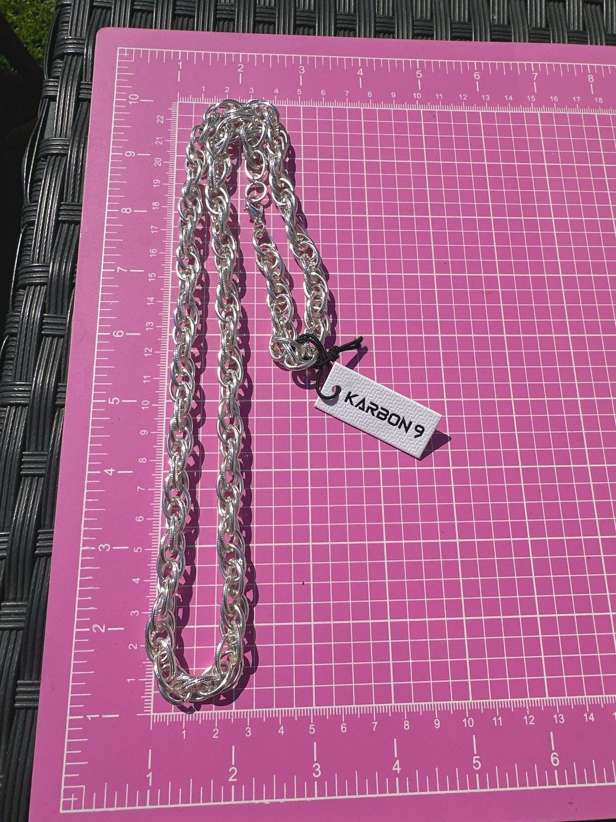 Designer KARBON 9 Silver Chain Necklace new with tag 26 inches unisex Size ONE SIZE - 4 Thumbnail