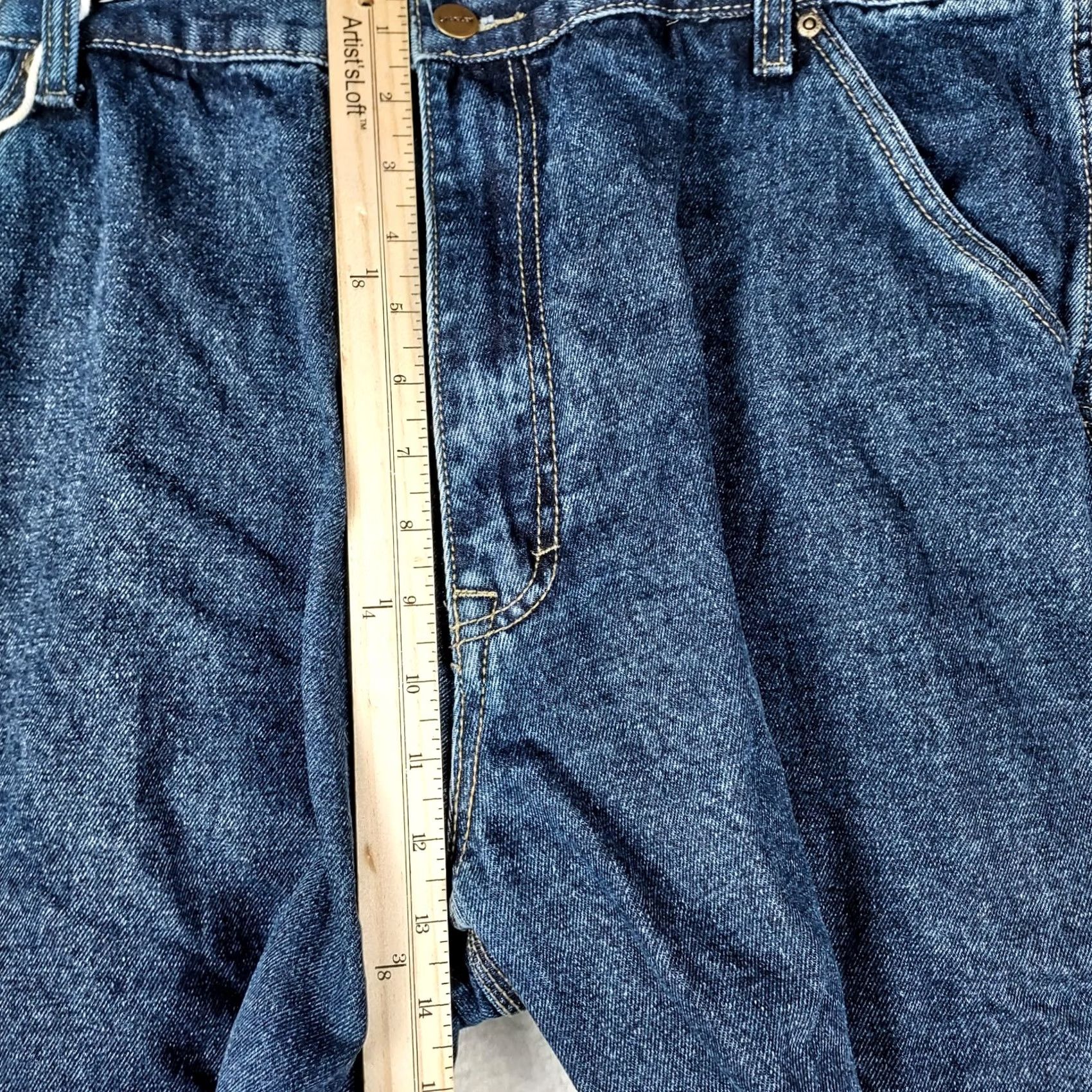 Vintage Mens Stanley Carpenter Jeans 42x30 Blue Denim Flannel Lined Workwear Pants Size US 42 / EU 58 - 7 Thumbnail