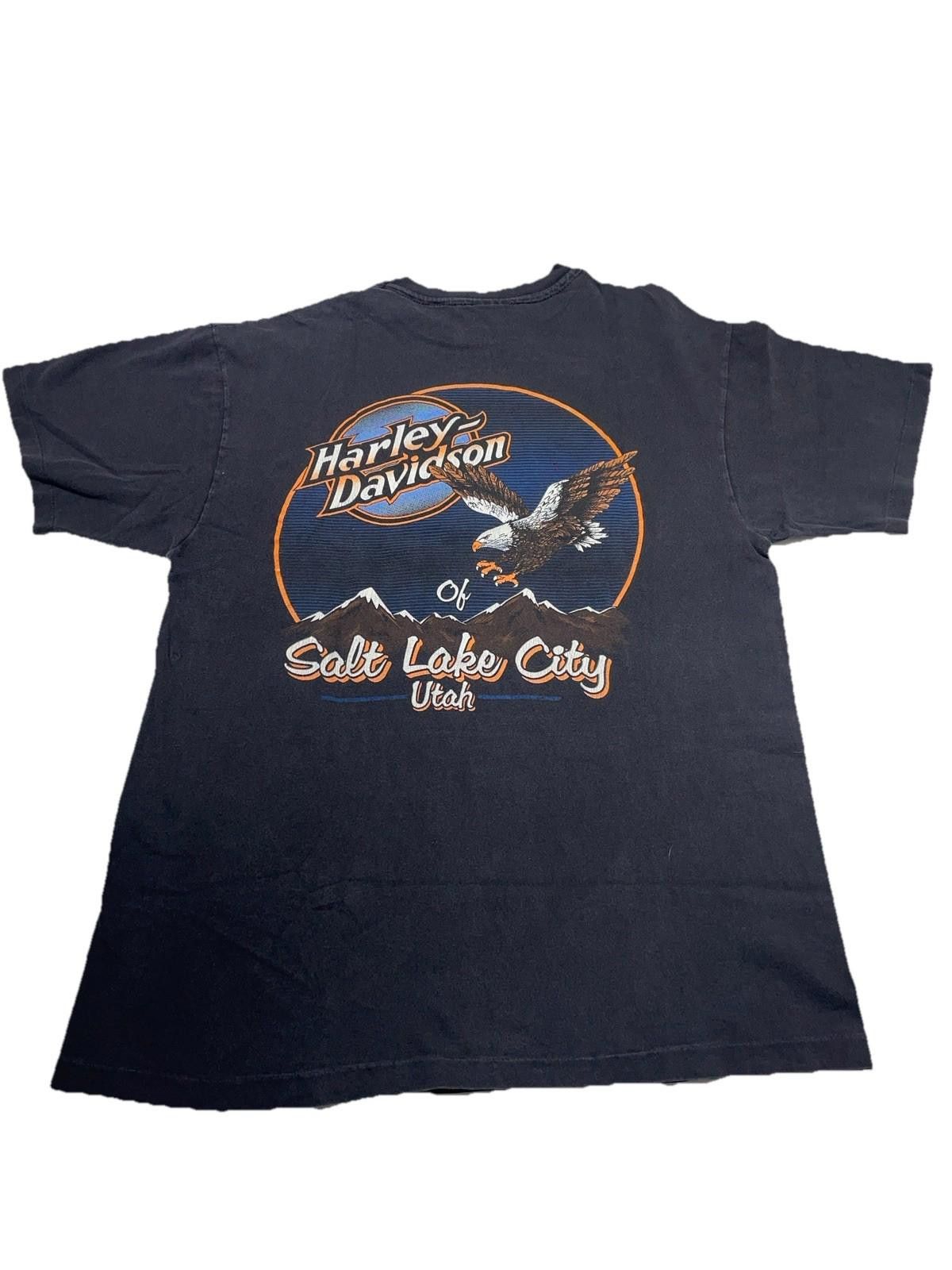 Harley Davidson Vintage Harley Davidson Eagle Single Stitch Shirt L Thrashed Size US L / EU 52-54 / 3 - 7 Thumbnail