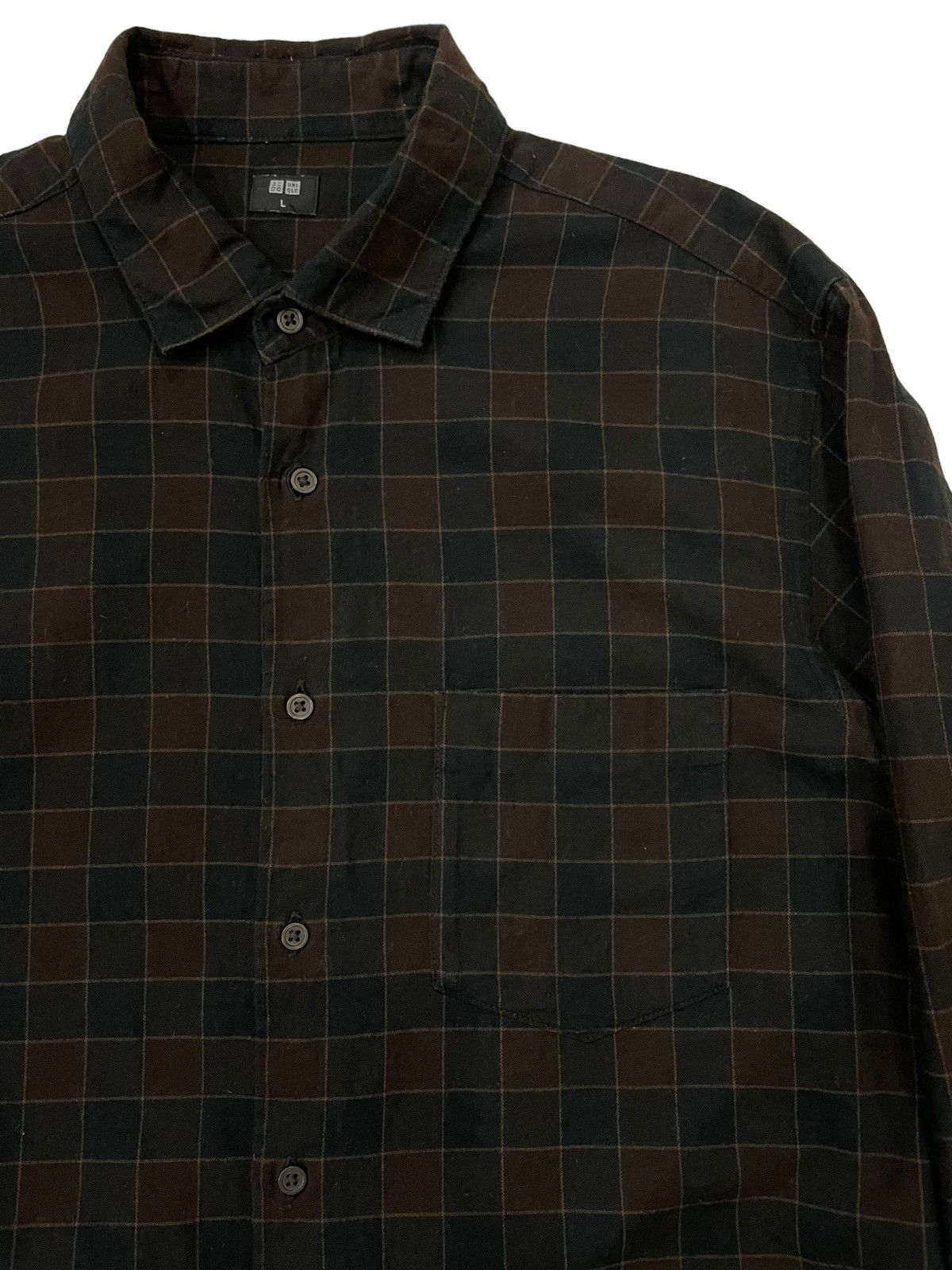 Flannel × Japanese Brand Vintage Uniqlo Travis Scott Style Tartan Plaid Flannel Size US L / EU 52-54 / 3 - 6 Thumbnail