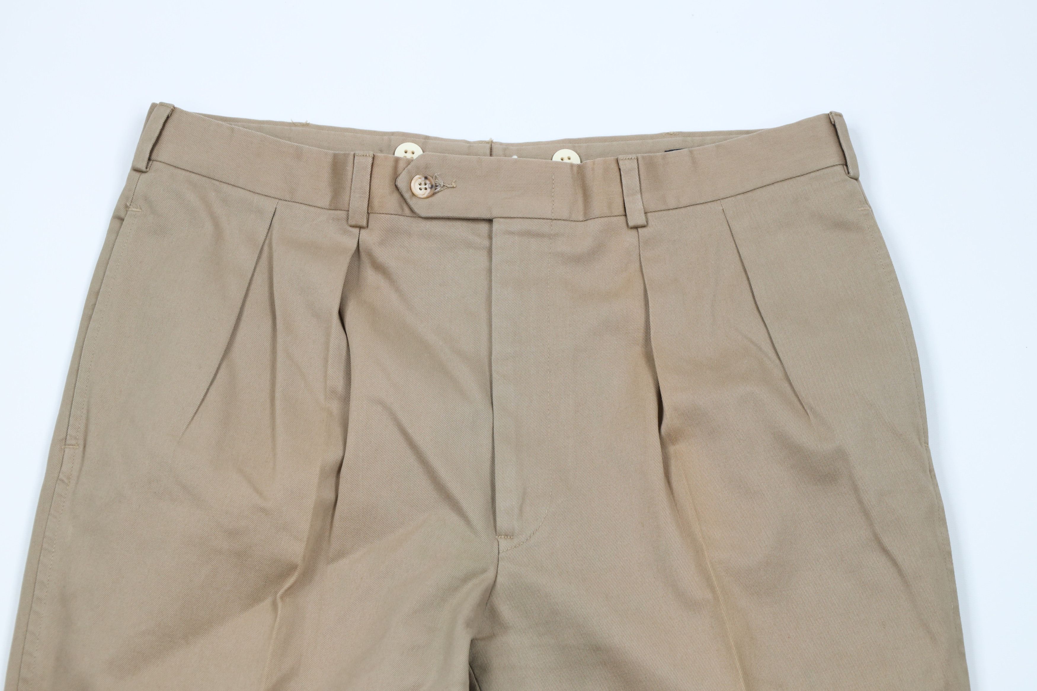 Lands' End × Vintage Vintage 90s Lands End Cotton Pleated Cuffed Chino Pants USA Size US 36 / EU 52 - 2 Thumbnail