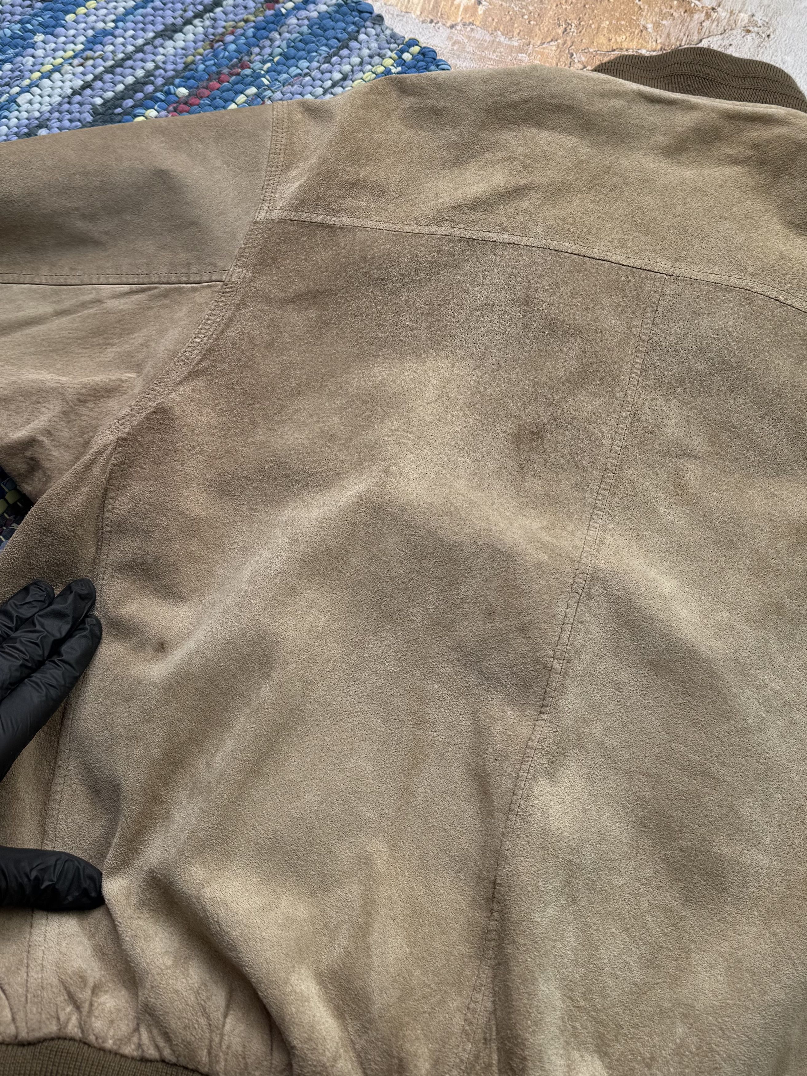 Japanese Brand Vintage Suede Leather Faded Bomber Jacket A576D15(224) Size US M / EU 48-50 / 2 - 14 Thumbnail