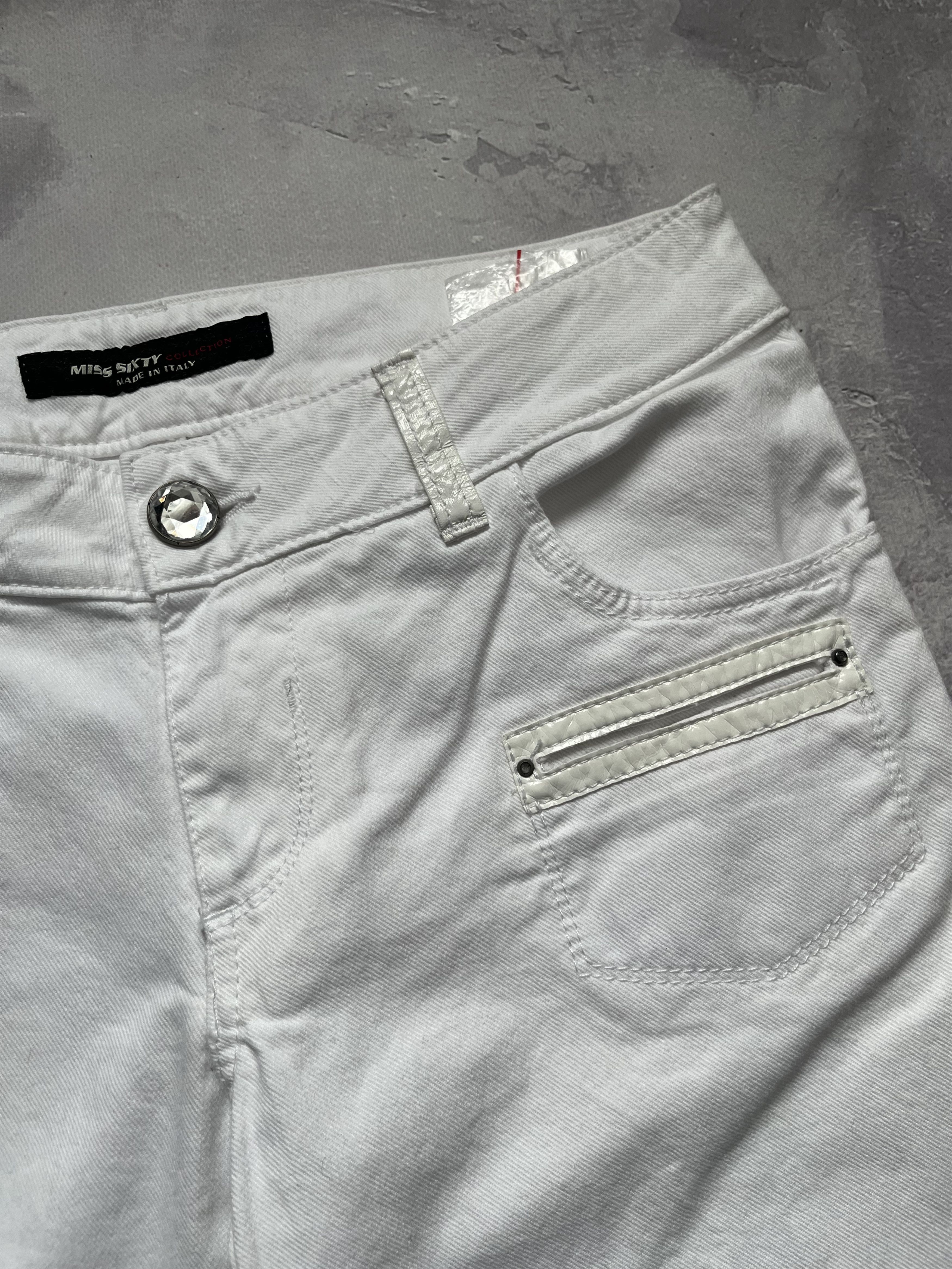 Miss Sixty Y2k Miss Sixty Pants White Wide Leg Euro - Size 28 Size 28" / US 6 / IT 42 - 11 Thumbnail