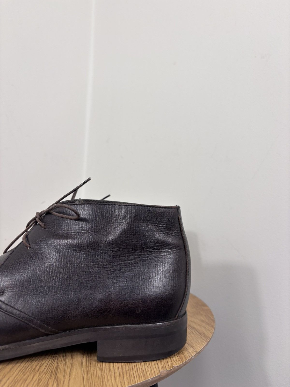 Ermenegildo Zegna Ermenegildo Zegna Men’s Dark Brown Leather Chukka Boots Size US 9.5 / EU 42-43 - 11 Thumbnail