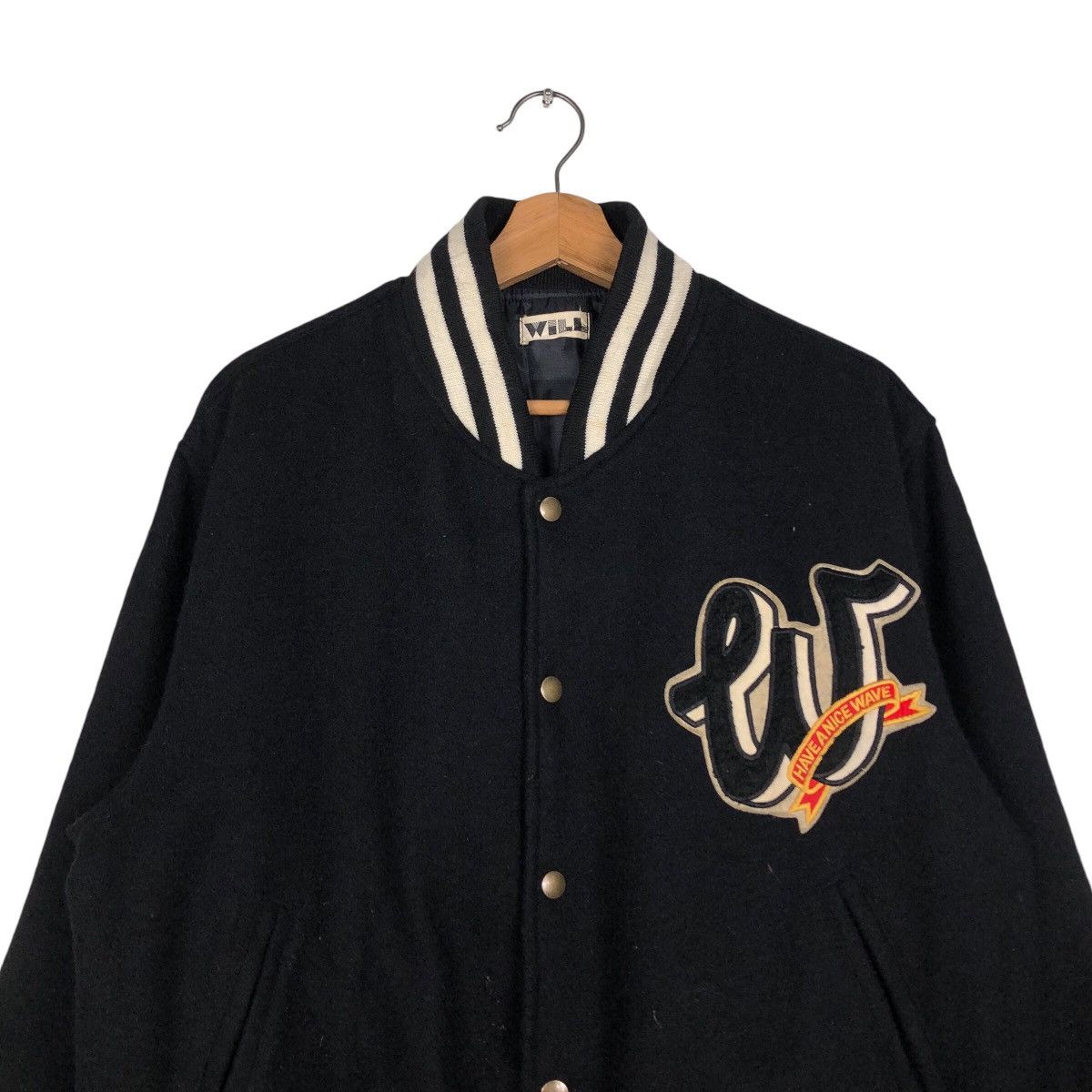 Japanese Brand 📌Vintage Wool Bomber Jacket Big Logo Will Size US M / EU 48-50 / 2 - 4 Thumbnail