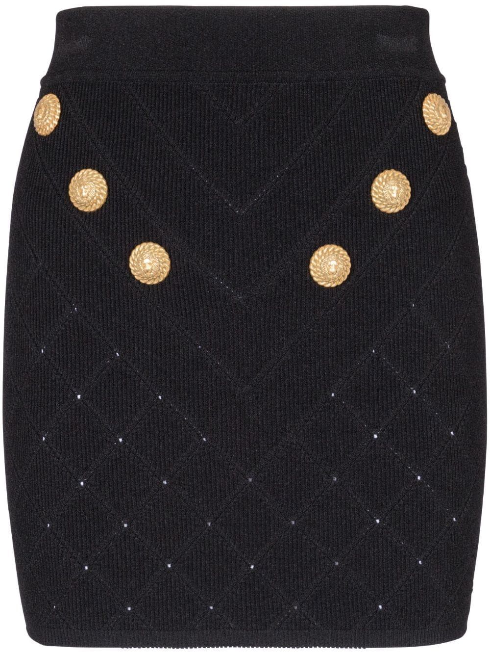 Balmain BUTTONED KNITTED MINI SKIRT Size 27" / US 4 / IT 40 - 1 Thumbnail