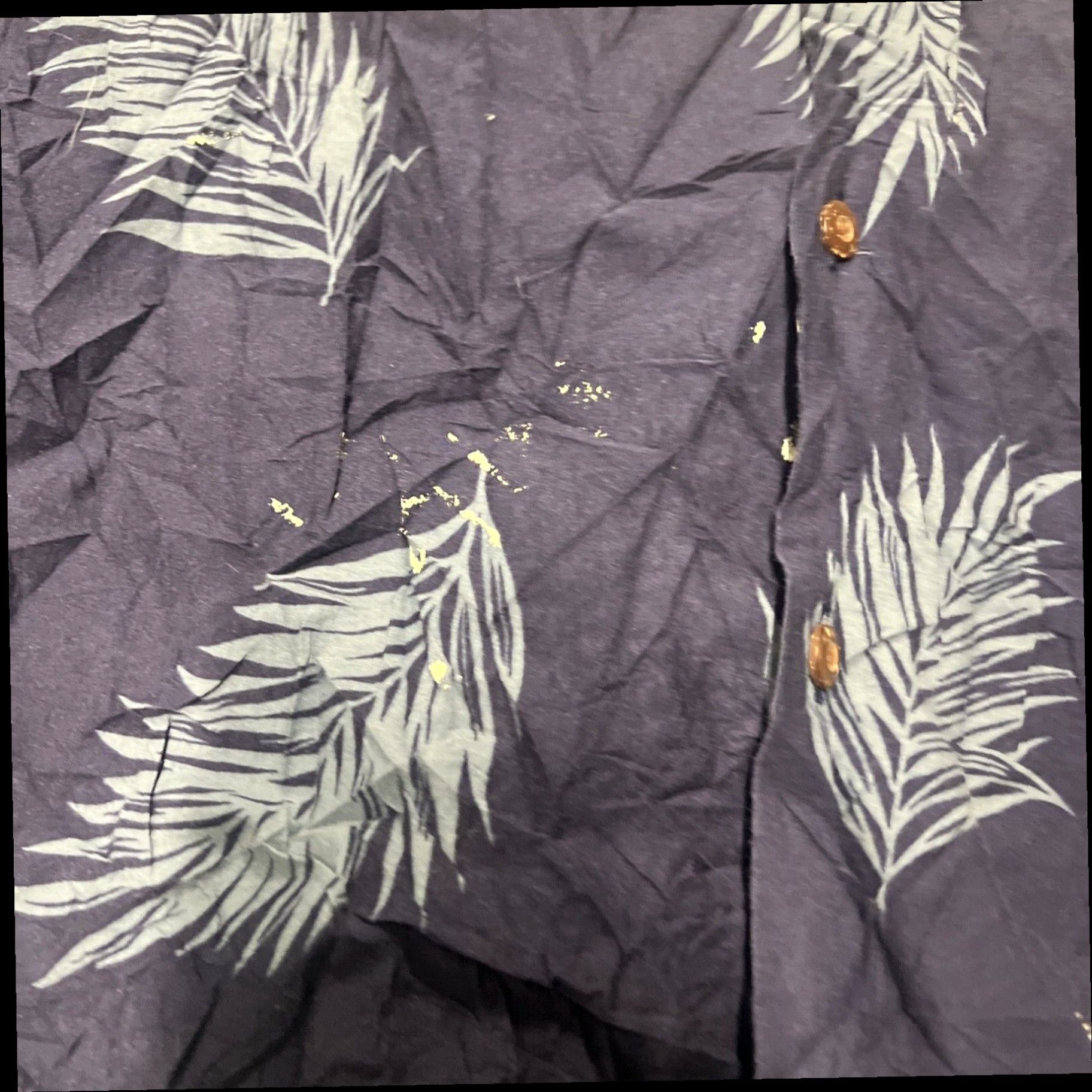 Vintage VTG KYs Hawaiian Shirt Mens Large Blue Hibiscus Palm Tree Print Camp Collar USA Size US L / EU 52-54 / 3 - 3 Thumbnail