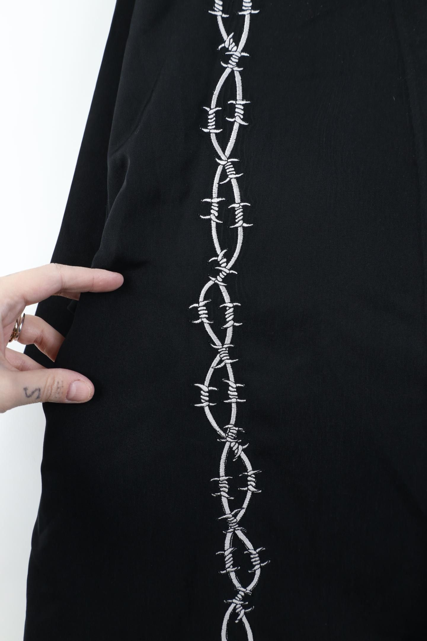 Vintage Vintage 90s Y2K Streetwear Wire Looped Collar Button Shirt Size US L / EU 52-54 / 3 - 4 Thumbnail
