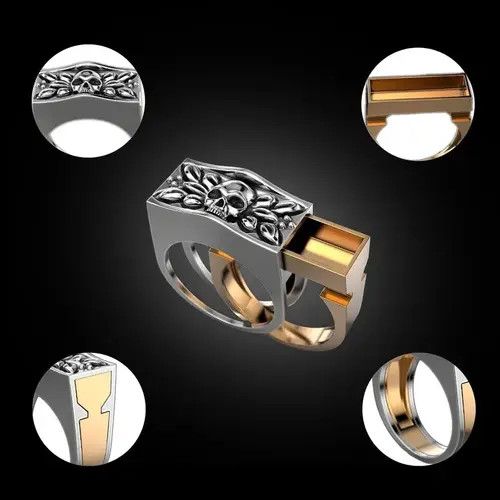 Other Skull Ring Secret Compartment Ring (size 6-12) Size ONE SIZE - 3 Thumbnail
