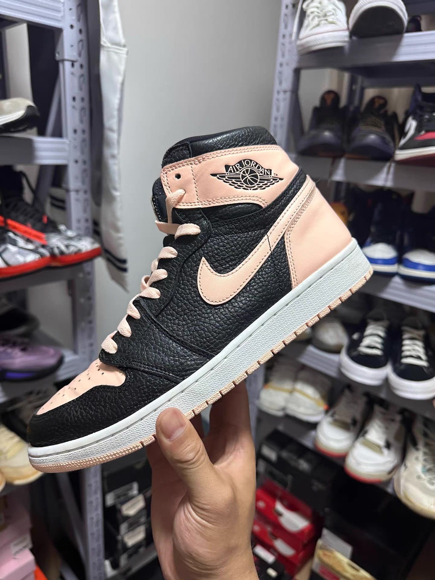 Nike AJ1 Black Pink Toe Ｑ20 Size US 10 / EU 43 - 5 Thumbnail