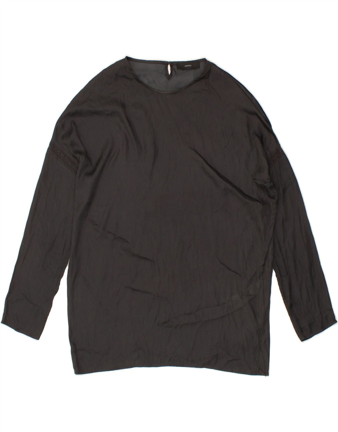 Diesel Womens Longline Overd Blouse Top UK 6 XS Black Polyester Size XS / US 0-2 / IT 36-38 - 1 Thumbnail