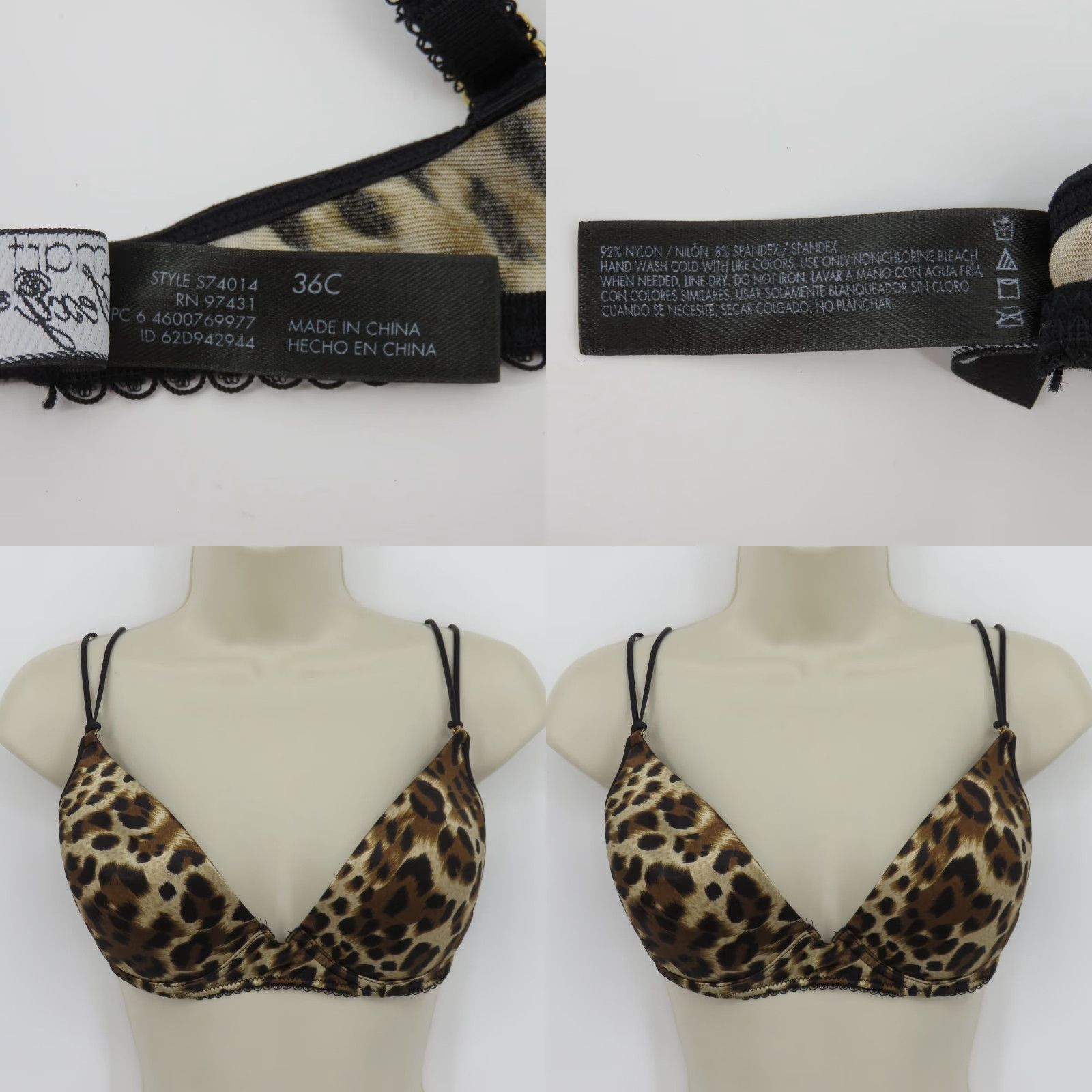 Vintage **Smart & Sexy 36C Underwire Lined Leopard Bra Scallop Trim** User: **Smart & Sexy 36C Leopard Underwire Lined Bra Scallop Trim** Size ONE SIZE - 9 Thumbnail