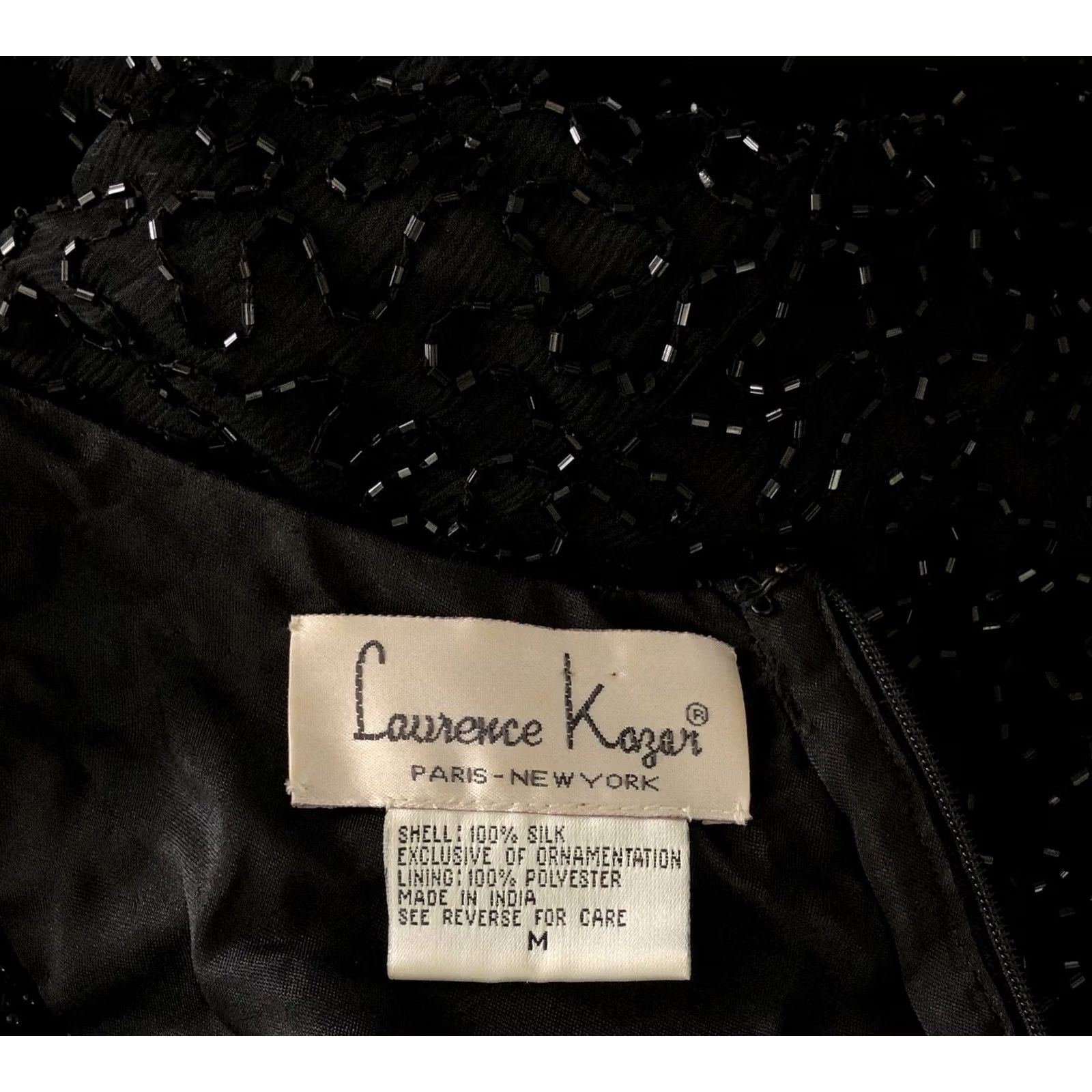 Vintage Vtg Laurence Kazer Silk Beaded Dress M Blk Sleeveless Formal Parkty Paris Size M / US 6-8 / IT 42-44 - 5 Thumbnail