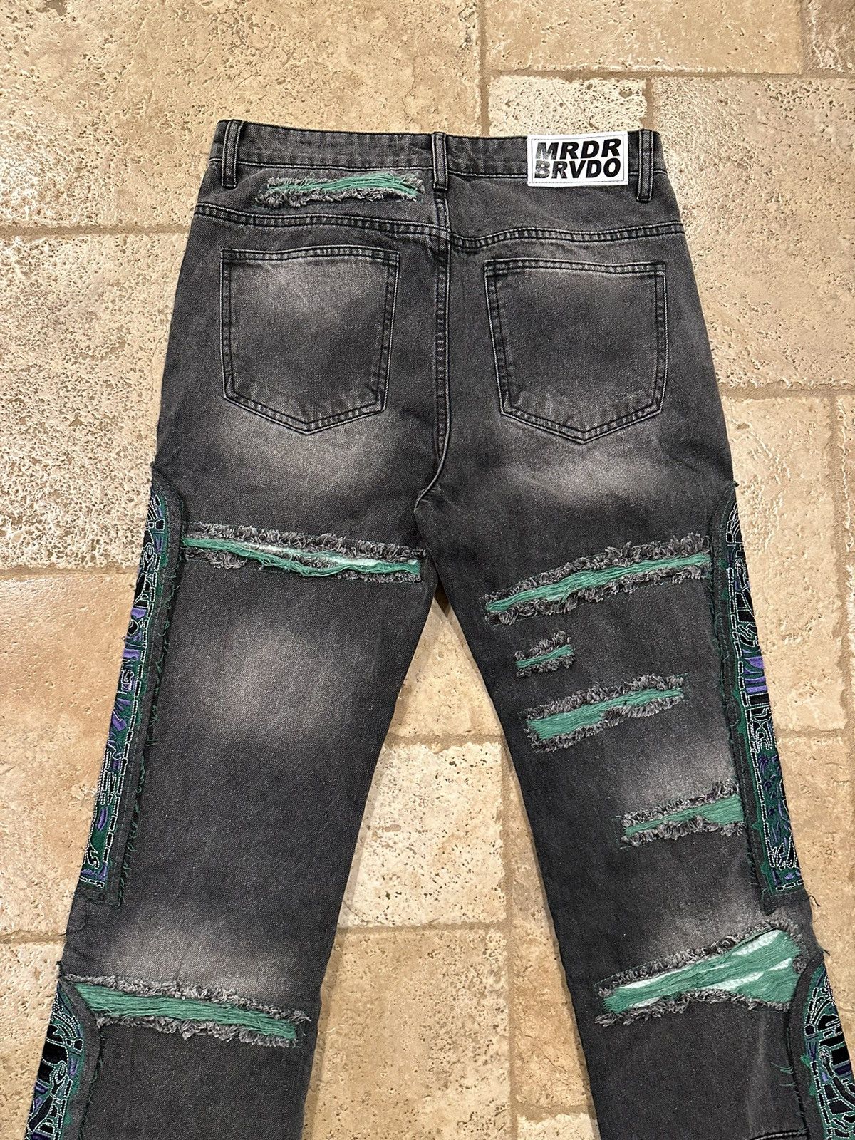 Who Decides War Who Decides War WDW Catherdral Patch Fusion Flare Denim Size US 30 / EU 46 - 9 Thumbnail
