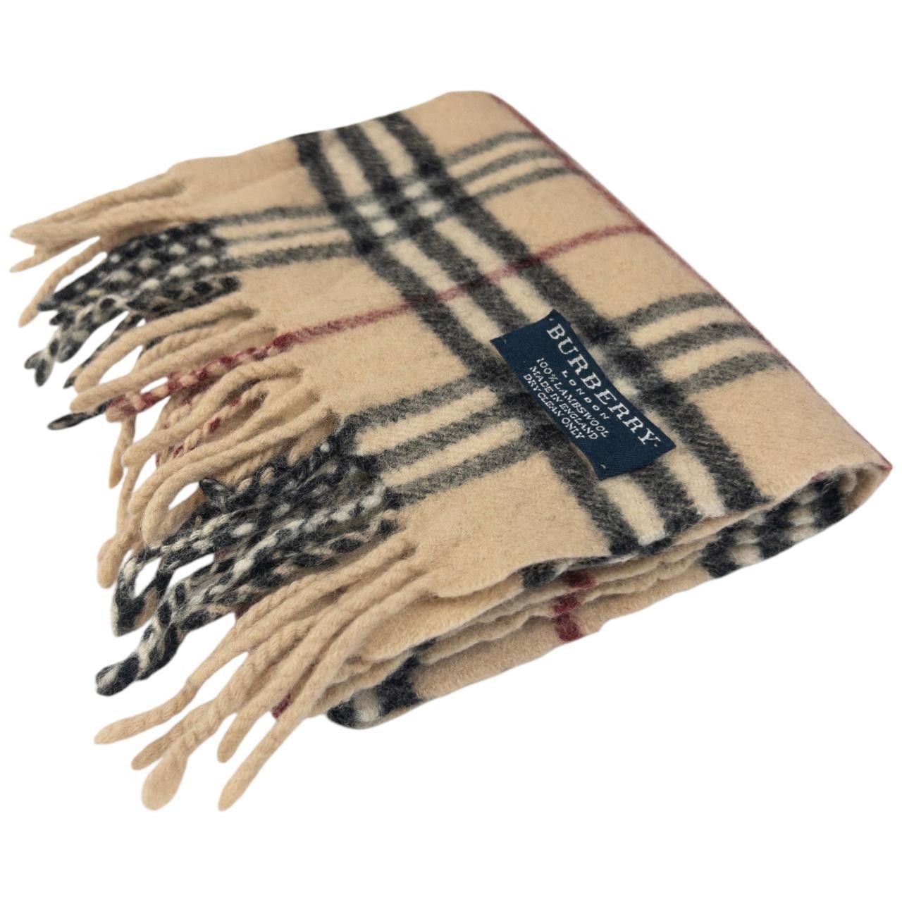 Burberry Vintage Burberry Nova Check Lambswool Tassel Scarf Size ONE SIZE - 4 Thumbnail