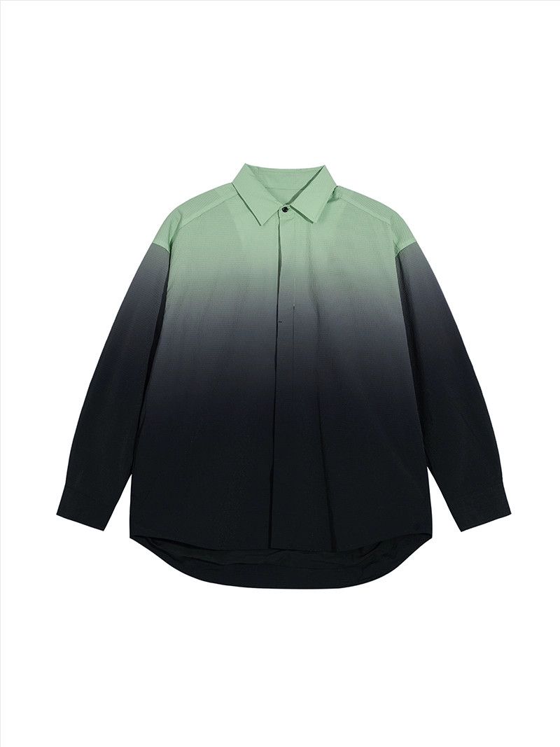 Other Ombre-Dyed Button Up Apple Green Shirt Size US M / EU 48-50 / 2 - 1 Thumbnail