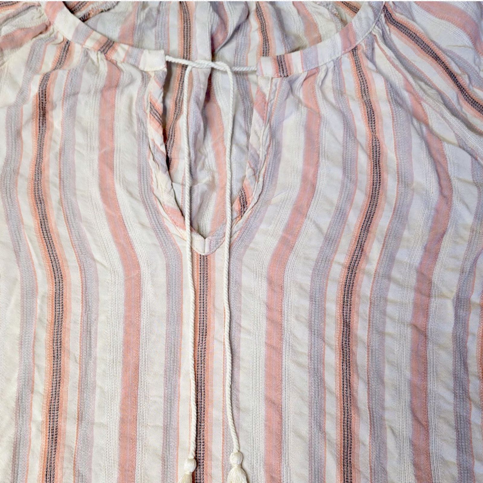 Paige Paige Pink Ivory Boho Striped Jovannie Blouse Size Medium Size M / US 6-8 / IT 42-44 - 4 Thumbnail
