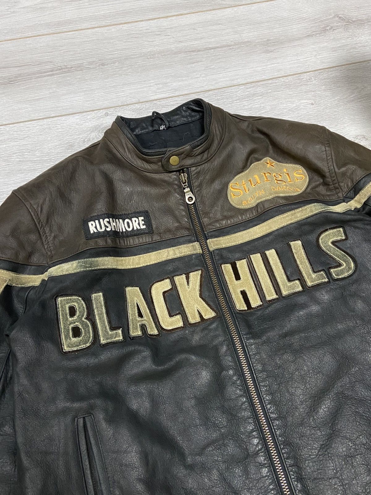 Leather Black Hills Top Gear vintage thick leather jacket Size US XL / EU 56 / 4 - 4 Thumbnail