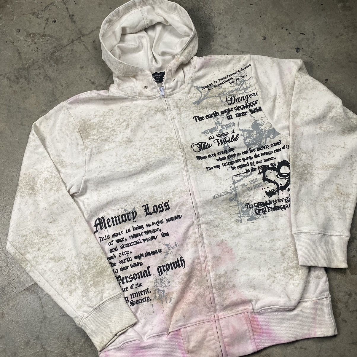 Affliction × If Six Was Nine × Le Grande Bleu (L.G.B.) y2k Beaumere Skulls Tribal Wording Poem Zip Up Size US M / EU 48-50 / 2 - 3 Thumbnail