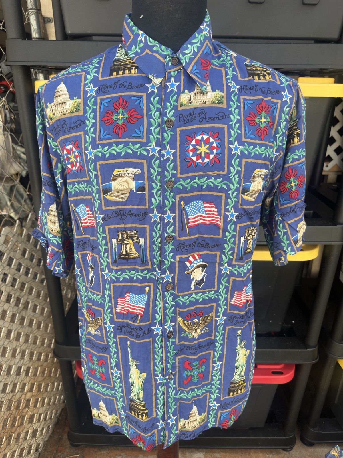 Reyn Spooner Vintage Reyn Spooner Aloha Patriotic USA Liberty Men's M Size US M / EU 48-50 / 2 - 1 Thumbnail