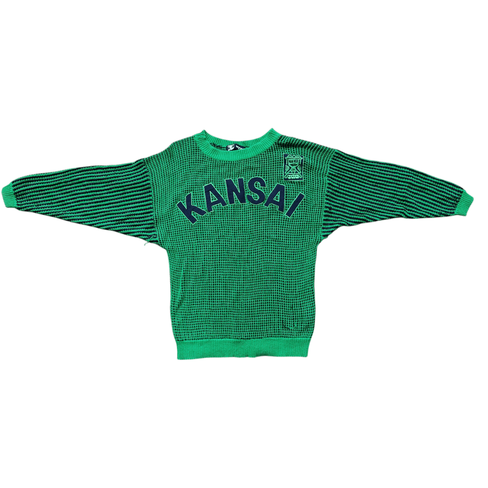 Kansai Yamamoto Kansai Yamamoto Japan Vintage 80s Mesh Knit Sweater Green Size M / US 6-8 / IT 42-44 - 1 Thumbnail
