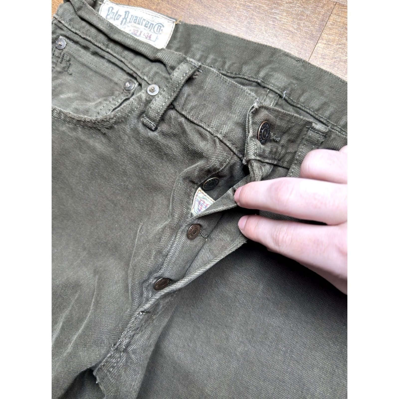 Polo Ralph Lauren Polo Ralph Lauren Varick Slim 625 Dark Olive Jeans 100% Cotton Men’s 32X34 Slim 5-Pocket Denim Jeans Mens Regular Green Size US XS / EU 42 / 0 - 6 Thumbnail