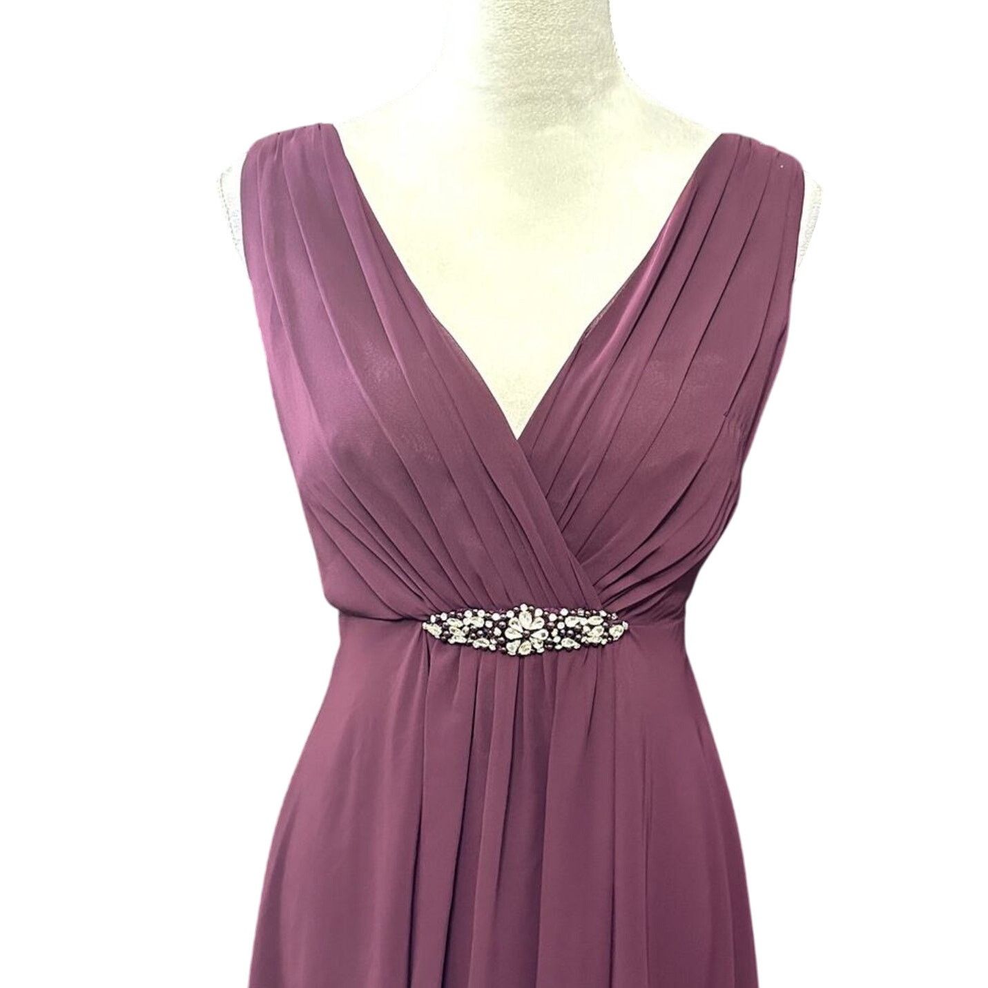 Other Eliza J Embellished Chiffon Dress High Low Plum Purple 2 Size XS / US 0-2 / IT 36-38 - 3 Thumbnail