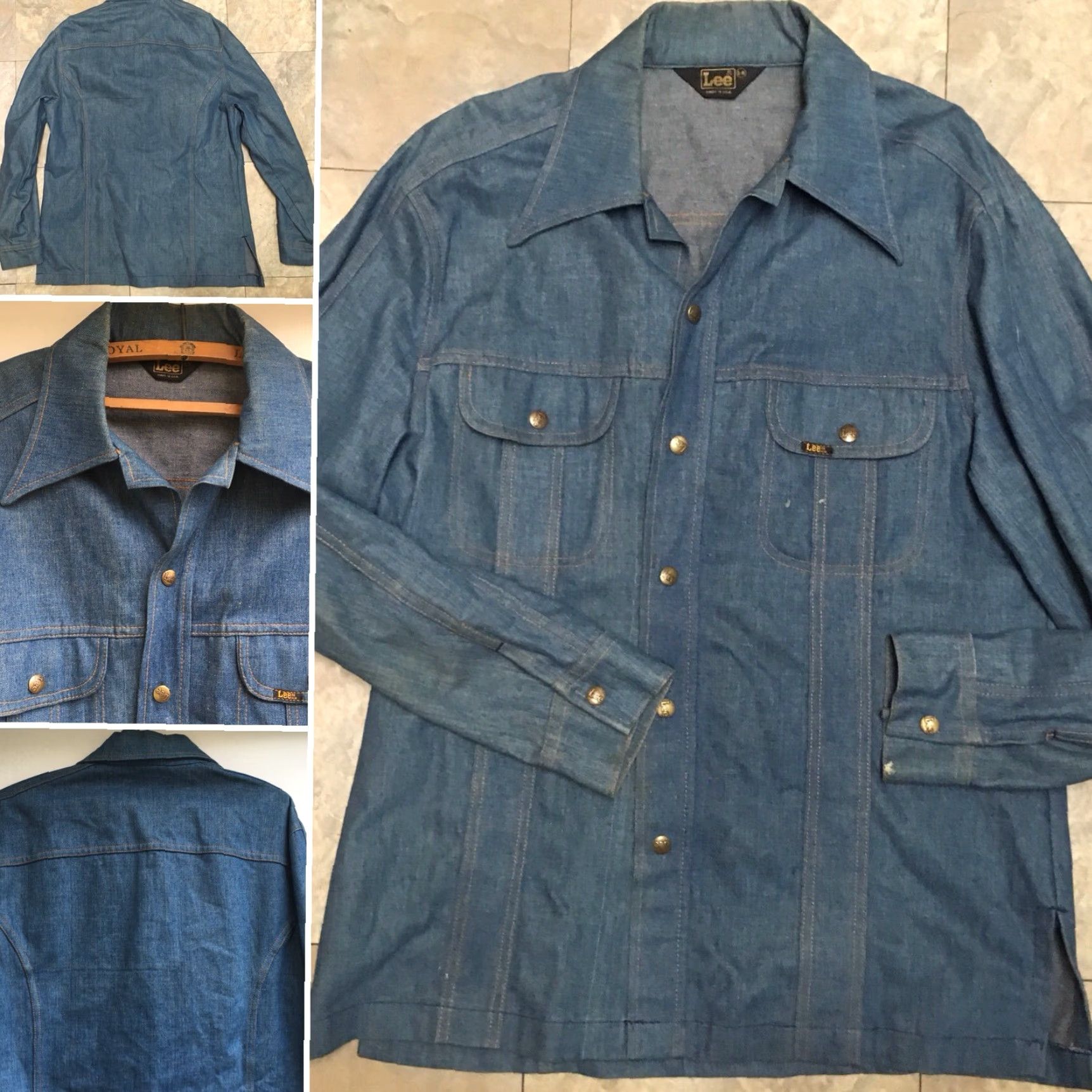 Lee VINTAGE Lee Denim Snap Front Shirt Jacket Made In USA L Western Cowboy Shirt Mens Size US L / EU 52-54 / 3 - 5 Thumbnail