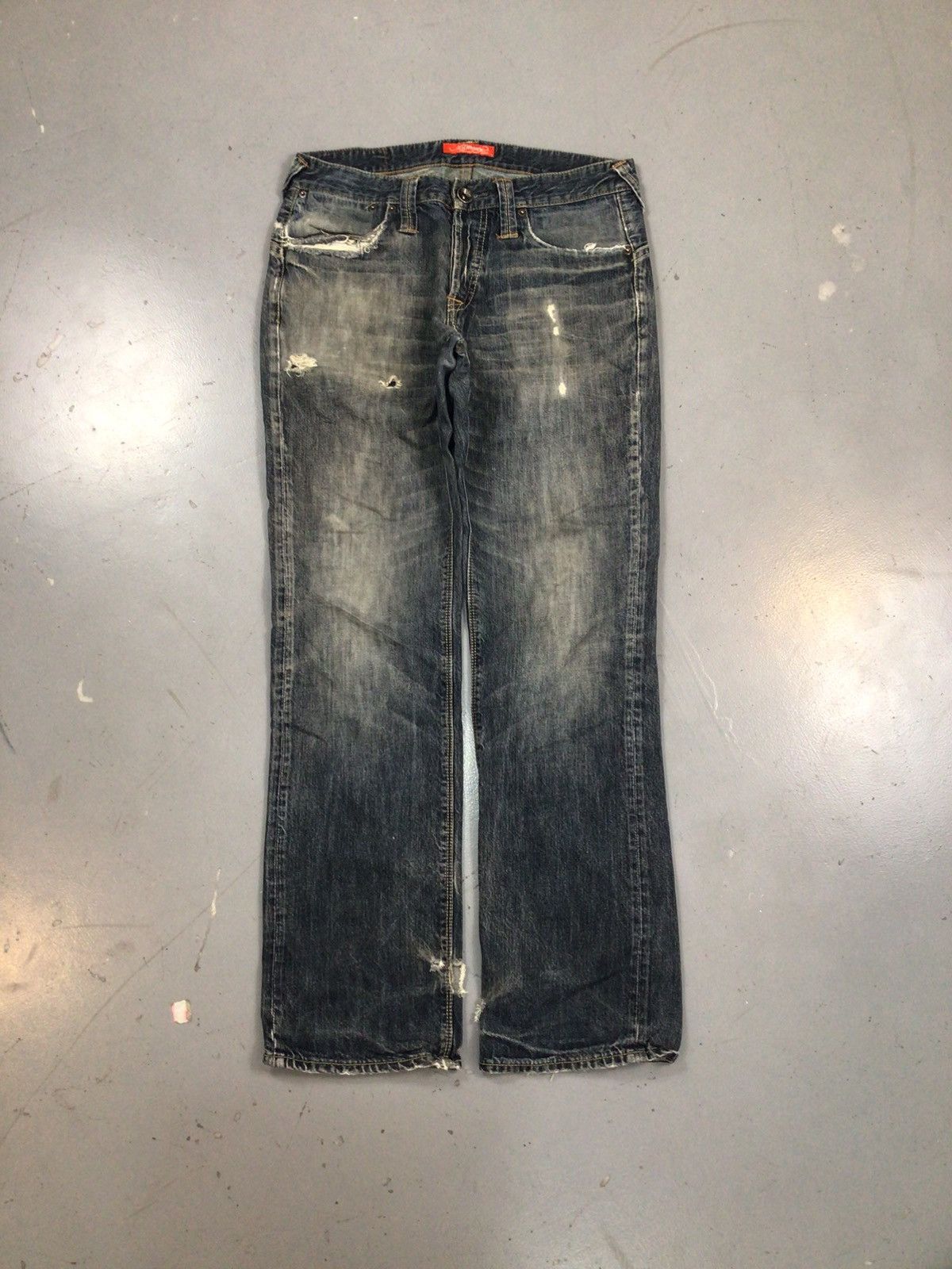 Christian Audigier × Ed Hardy × Vintage Vintage 90s sunfade Ed hardy straight fit denim Size US 32 / EU 48 - 1 Thumbnail