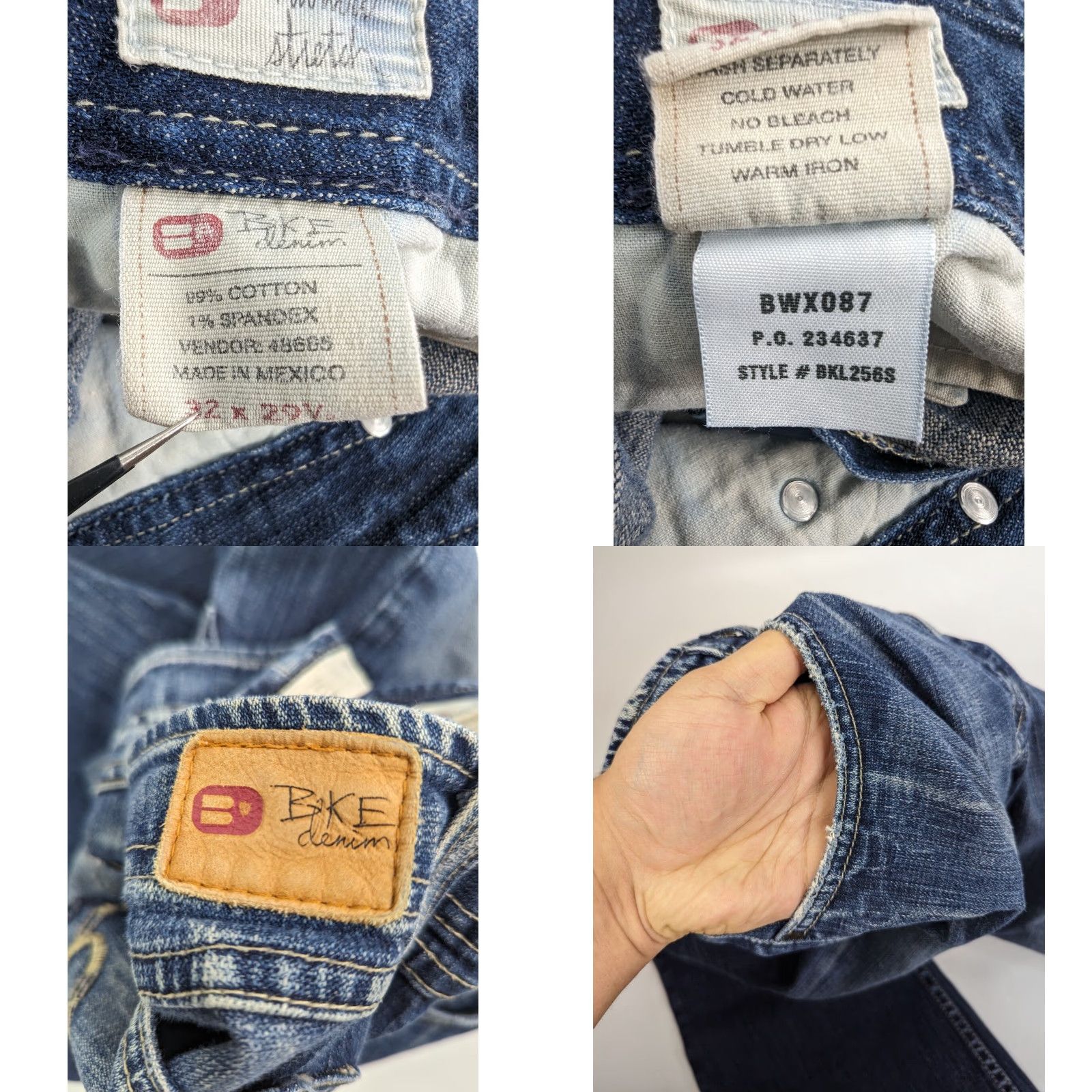 Vintage Buckle Jeans Women Buckle BKE Harlow Stretch Distressed Denim Blue 32x29.5 Bootcut 5-Pocket Regular Size 32 Womens Jeans Blue Size 24" / US 00 / IT 34 - 9 Thumbnail
