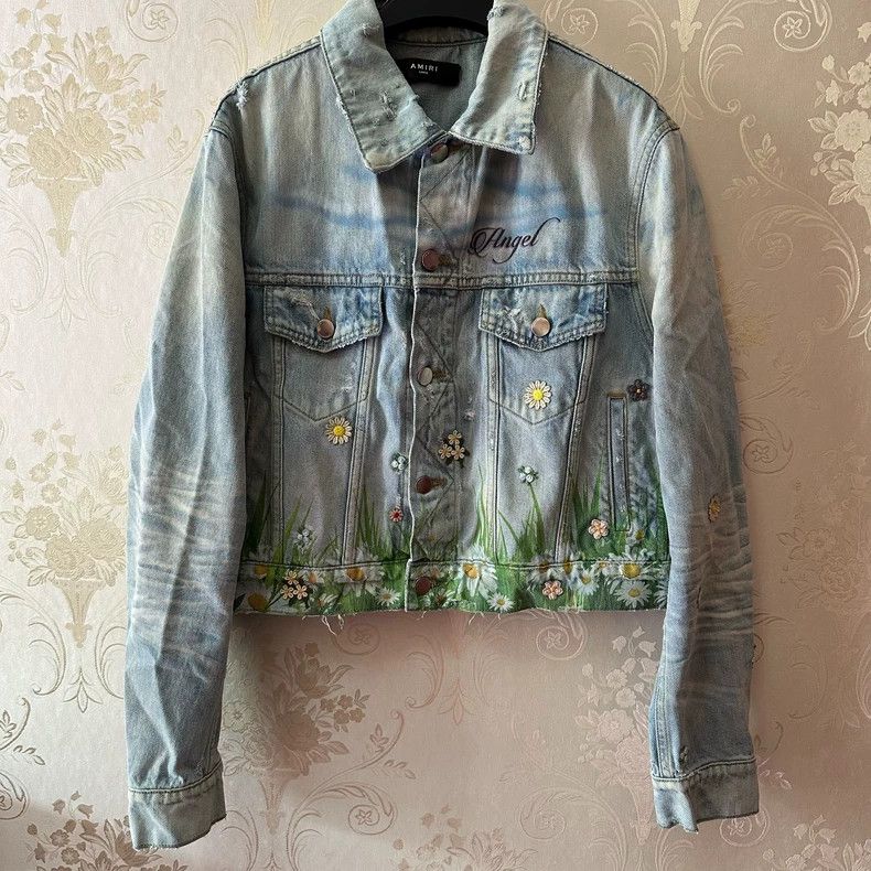Amiri Amiri Painted Distressed Jacket for Women Size US L / EU 52-54 / 3 - 1 Thumbnail