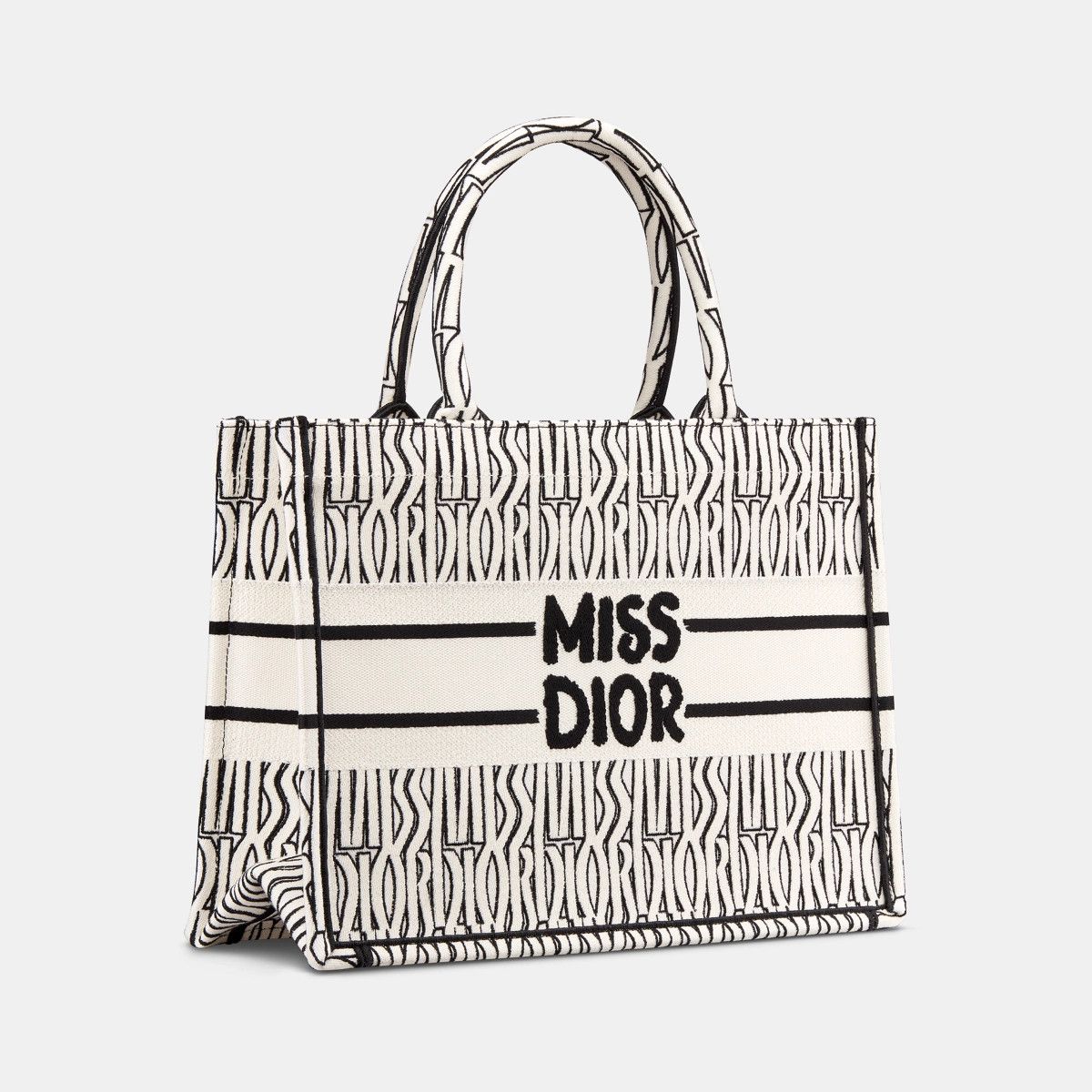Dior o1bcso1str0226 Size:OS/Medium Book Tote in White/Black Size ONE SIZE - 1 Thumbnail