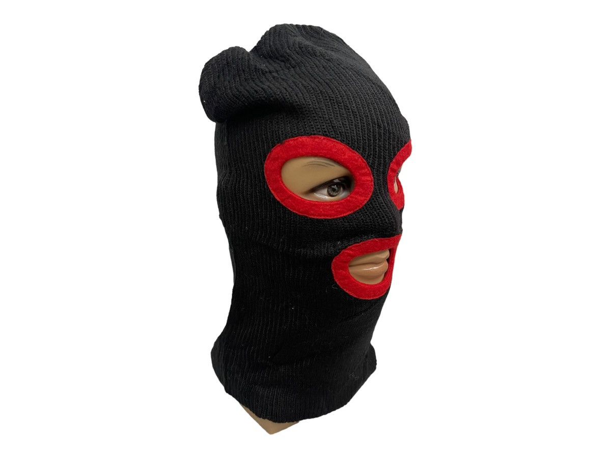 Vintage Black & Red "Goggle" Knit Balaclava Ski Mask Size ONE SIZE - 2 Thumbnail