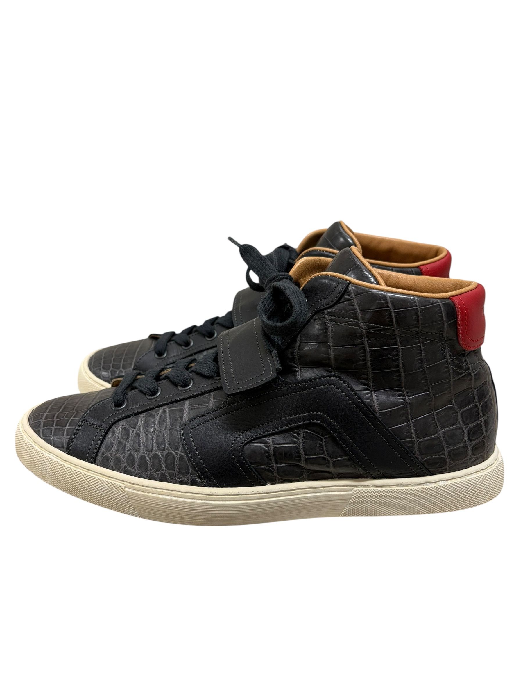 Hermes Hermes Black & Red Crocodile High Top Sneakers Size US 9 / EU 42 - 3 Thumbnail