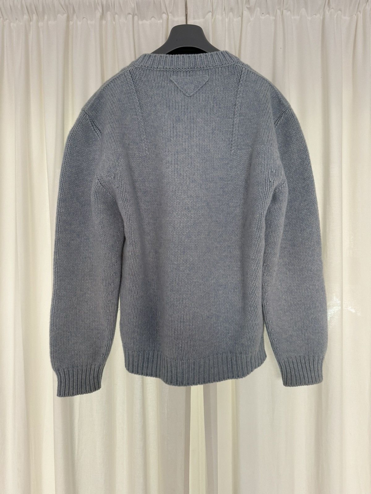 Prada Ice Blue AW22 Oversized V-Neck Sweater Size US M / EU 48-50 / 2 - 2 Thumbnail