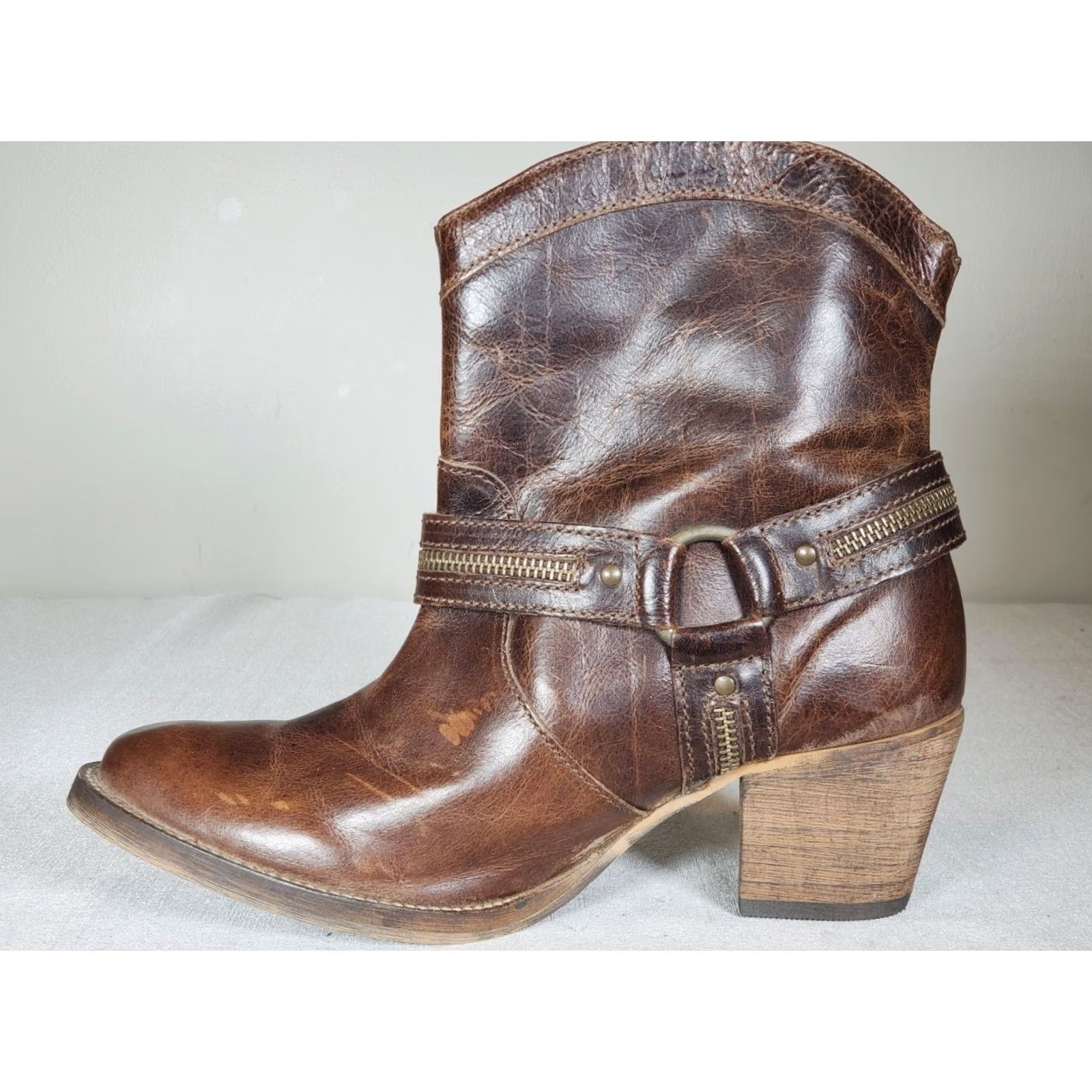 Etro Dingo Metro Bluff Western Harness Boots Brown Leather Zipper Women's US 10 New Size US 10 / IT 40 - 3 Thumbnail