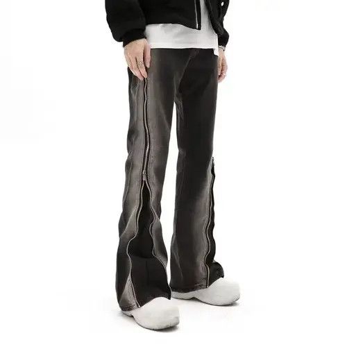 Japanese Brand Miyuki x Riho Split Zipper Baggy Flare Men Jeans Size US 34 / EU 50 - 6 Thumbnail