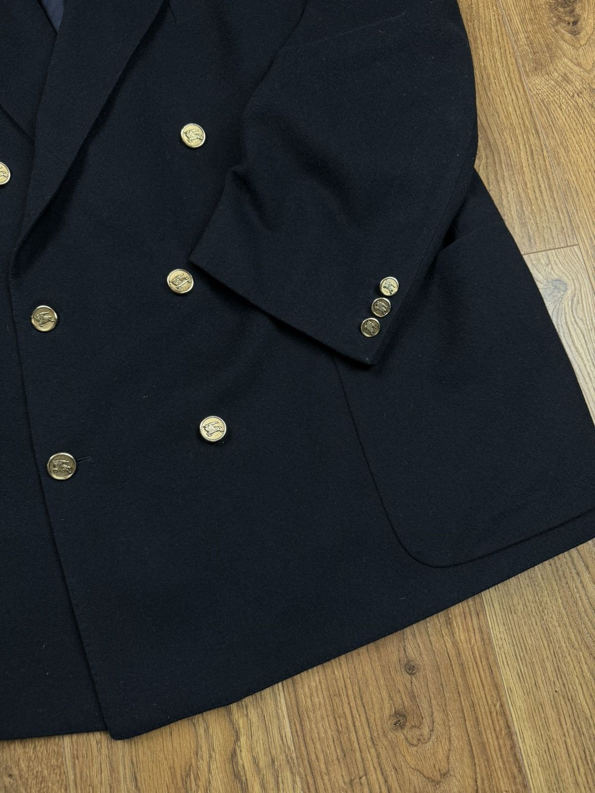 Burberry Vintage wool navy blazer Burberry original luxury item Size 54L - 2 Thumbnail