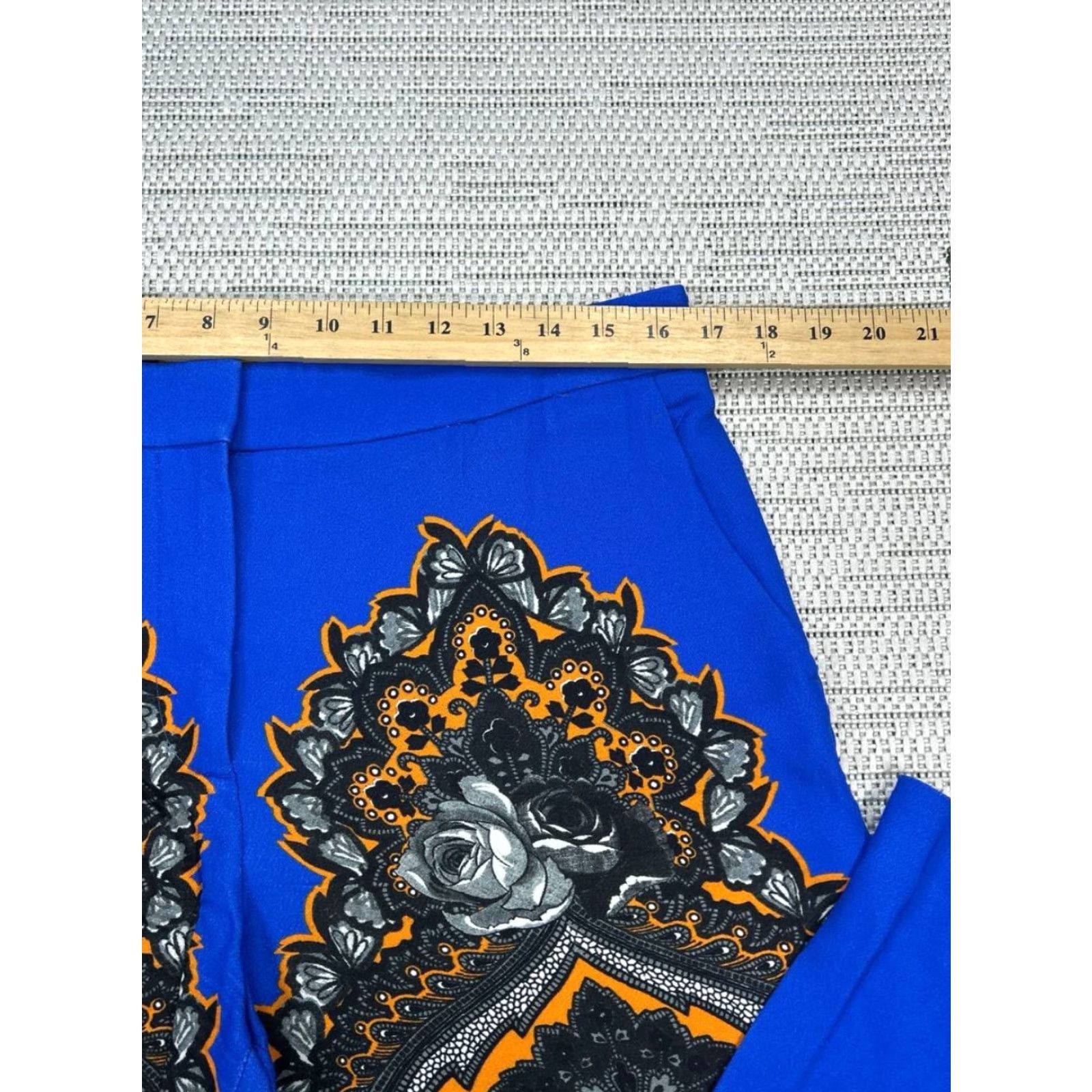Stella McCartney Stella McCartney Dress Pants Womens 44 Blue Baroque Print High Rise Straight Leg Dress Pants Mens / Womens? Size 30" / US 8 / IT 44 - 6 Thumbnail