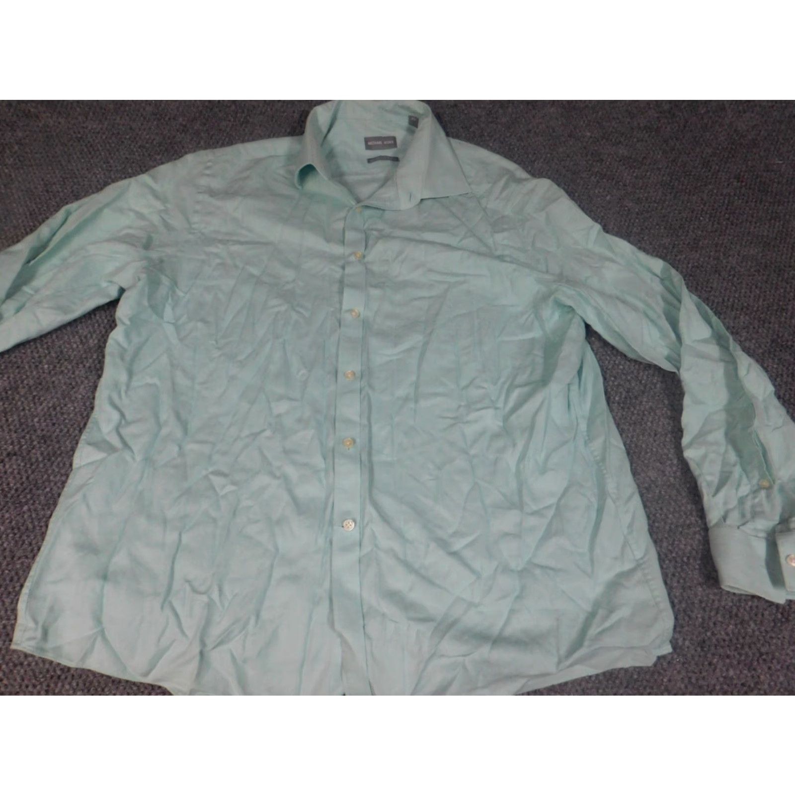 Michael Kors Michael Kors Mens Shirt 17.5 Green Classic Regular Button-Down Collared Dress Shirt Knit Cotton Plaid Breathable Non-Iron Size US XXL / EU 58 / 5 - 4 Thumbnail