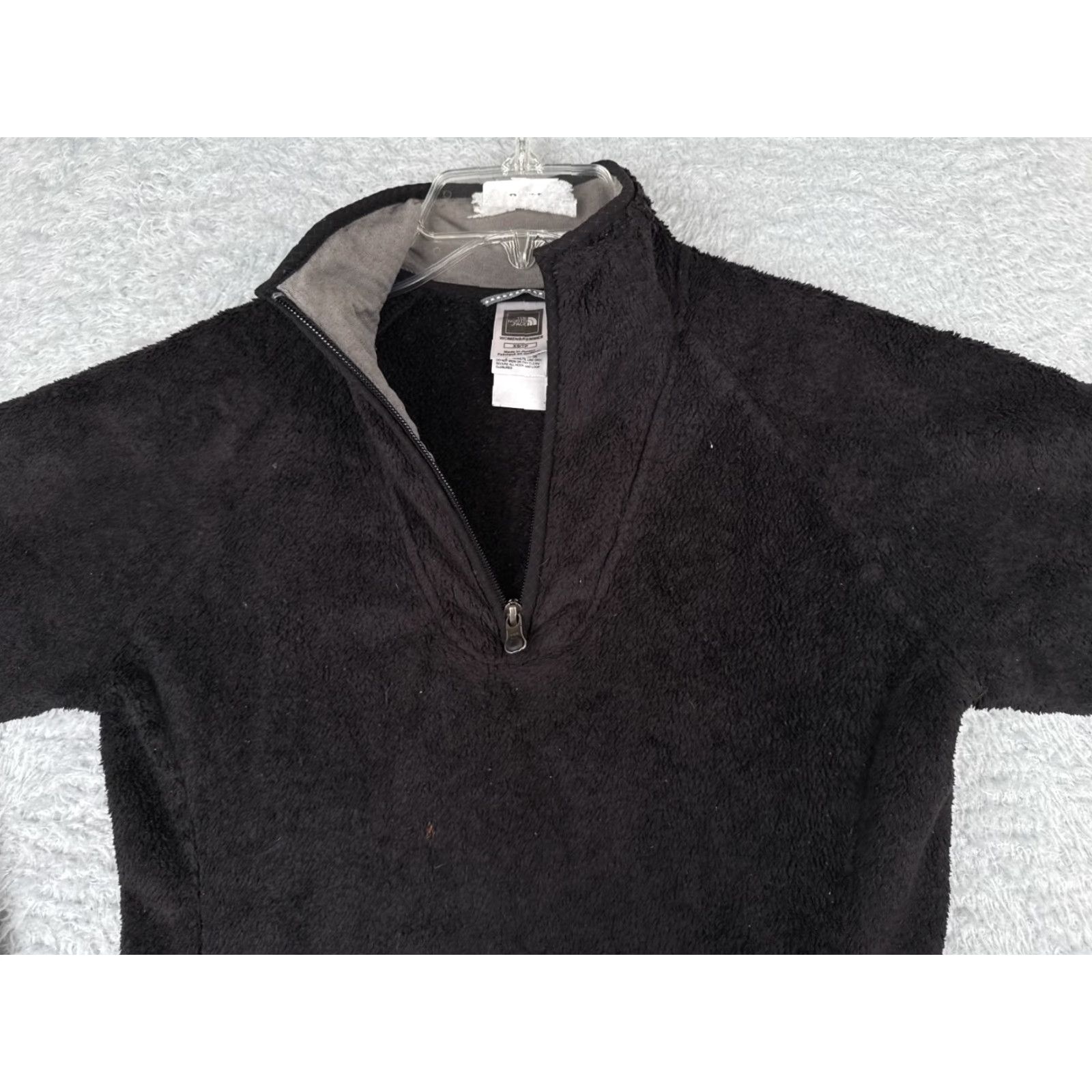 The North Face The North Face Sweater Womens XS Black 1/4 Zip Mock Neck Fleece Logo Pullover Size XS / US 0-2 / IT 36-38 - 4 Thumbnail