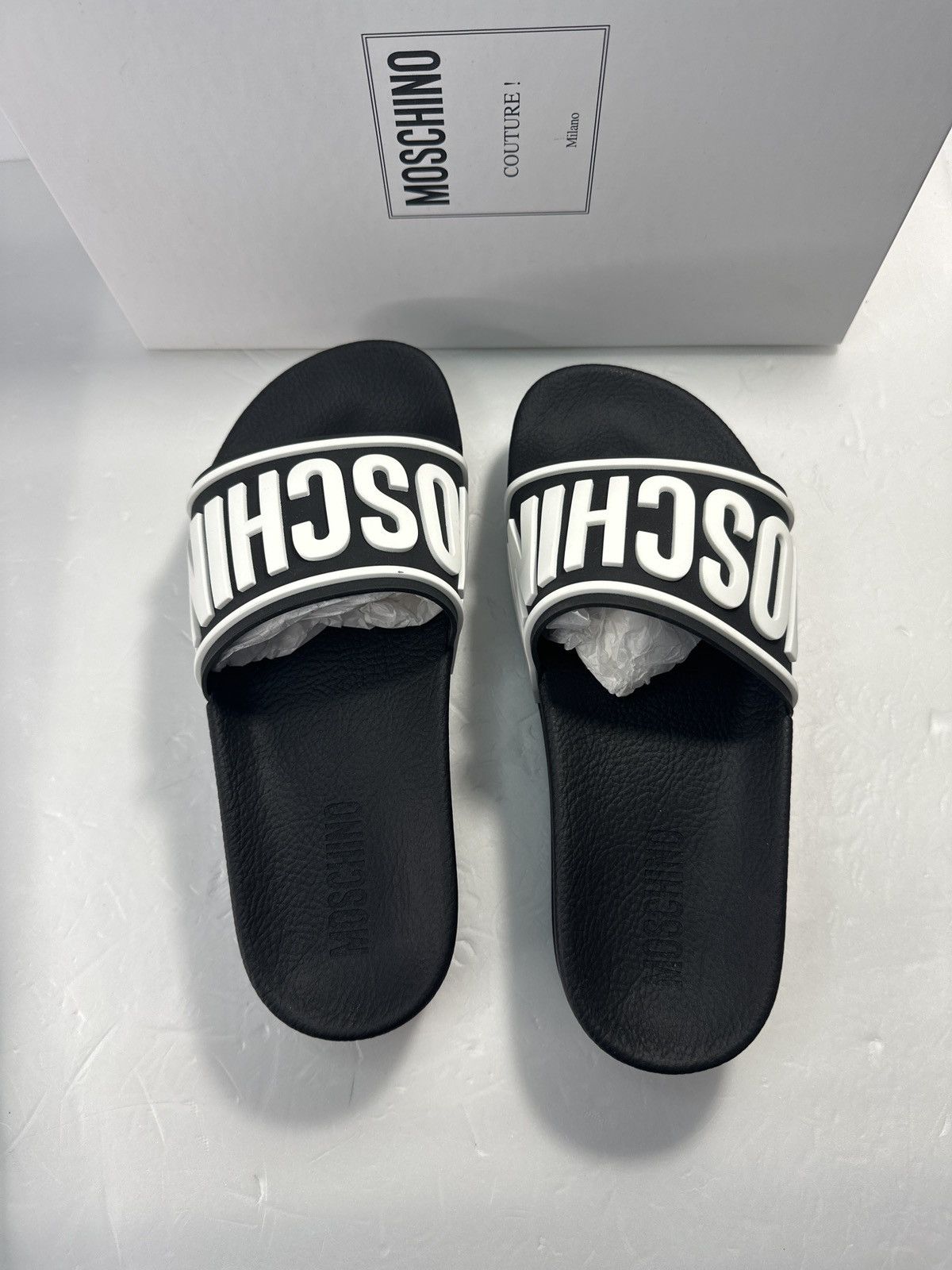 Moschino Moschino Logo Platform Slide Sandals Black Womens Size US 8 / IT 38 - 8 Thumbnail